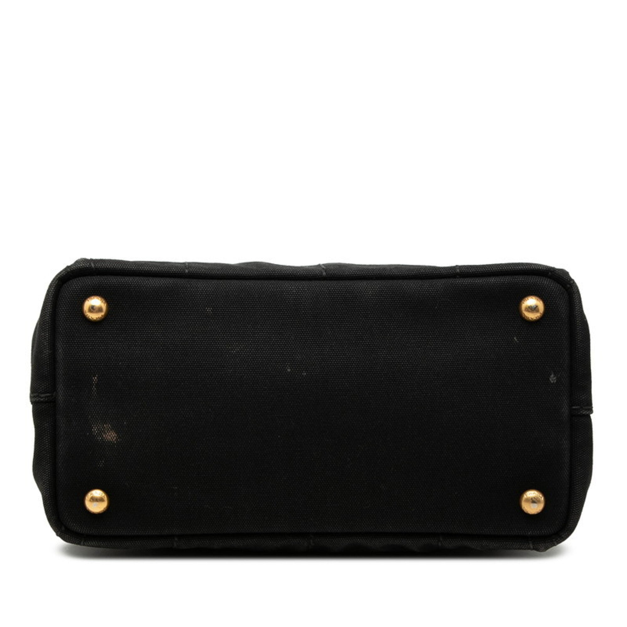 Prada Black Canvas Handbag Shoulder Bag (Pre-Owned)