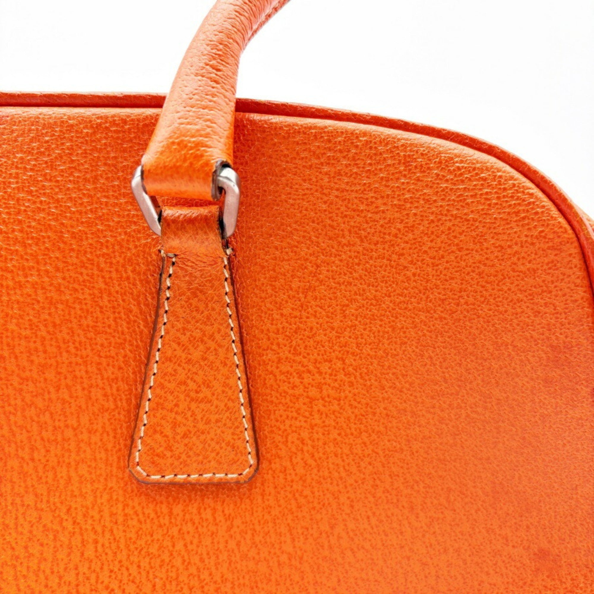 Prada Orange Leather Boston Bag (Pre-Owned)