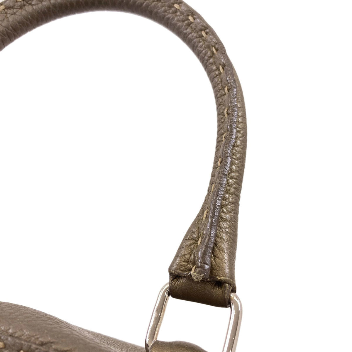 Fendi Selleria Khaki Leather Handbag (Pre-Owned)
