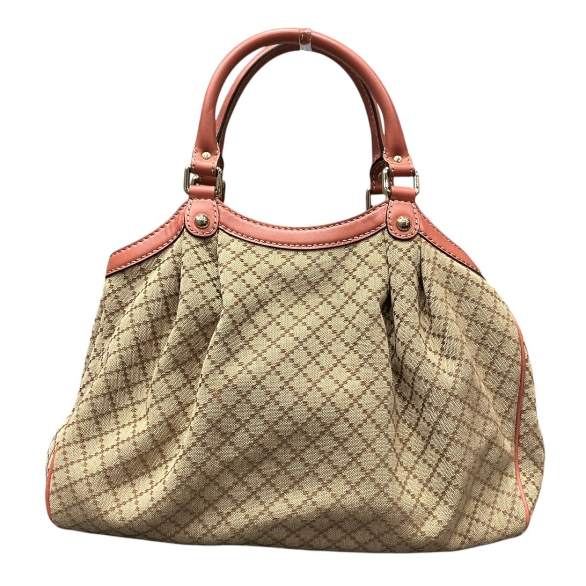 Gucci Beige Cotton Leather Handbag (Pre-Owned)