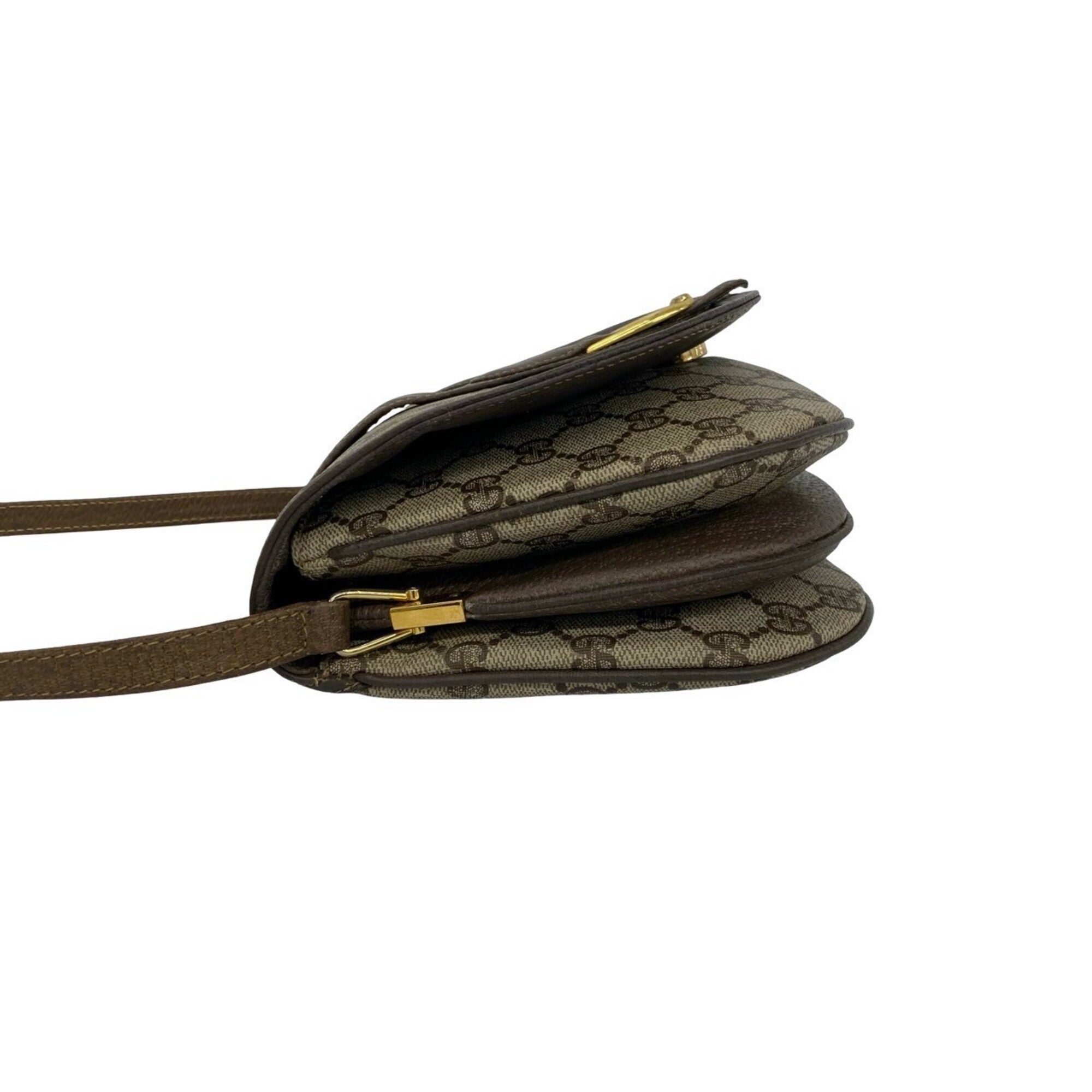 Gucci Brown Leather Pvc Pochette Shoulder Bag (Pre-Owned)