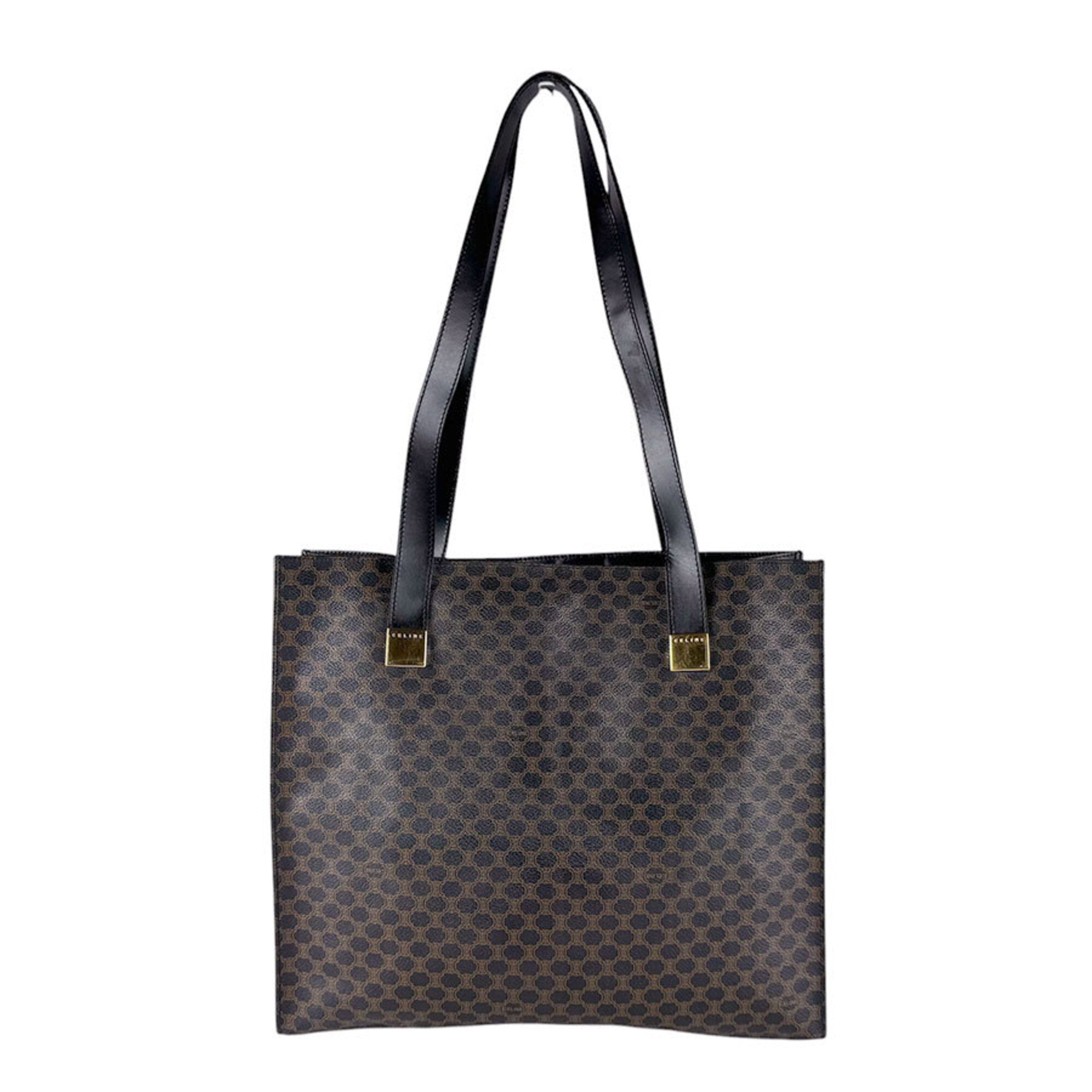 Celine Black Brown Coated Canvas Tote Bag (Pre-Owned)