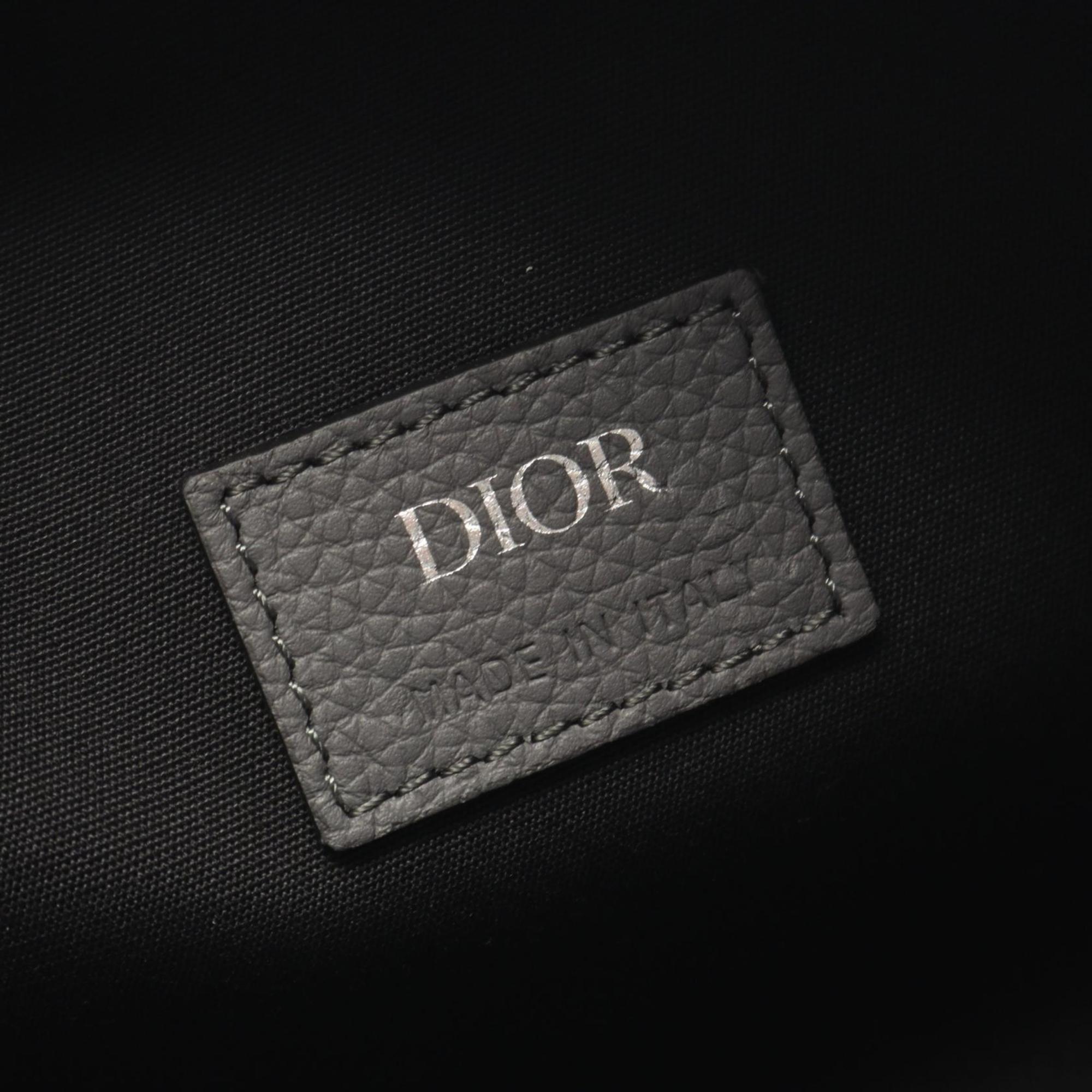 Christian Dior Gray Canvas Leather Handbag (Pre-Owned)