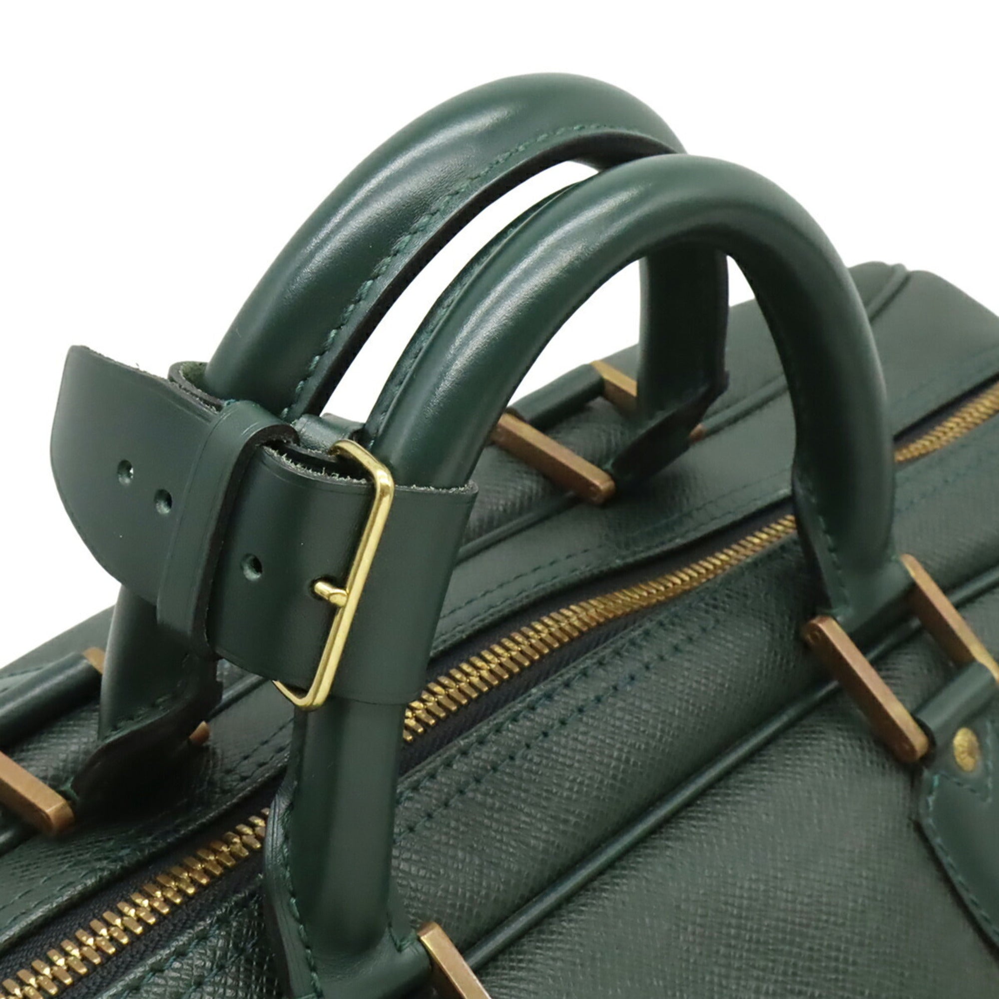 Louis Vuitton Green Taiga Leather Boston Bag Shoulder Bag (Pre-Owned)