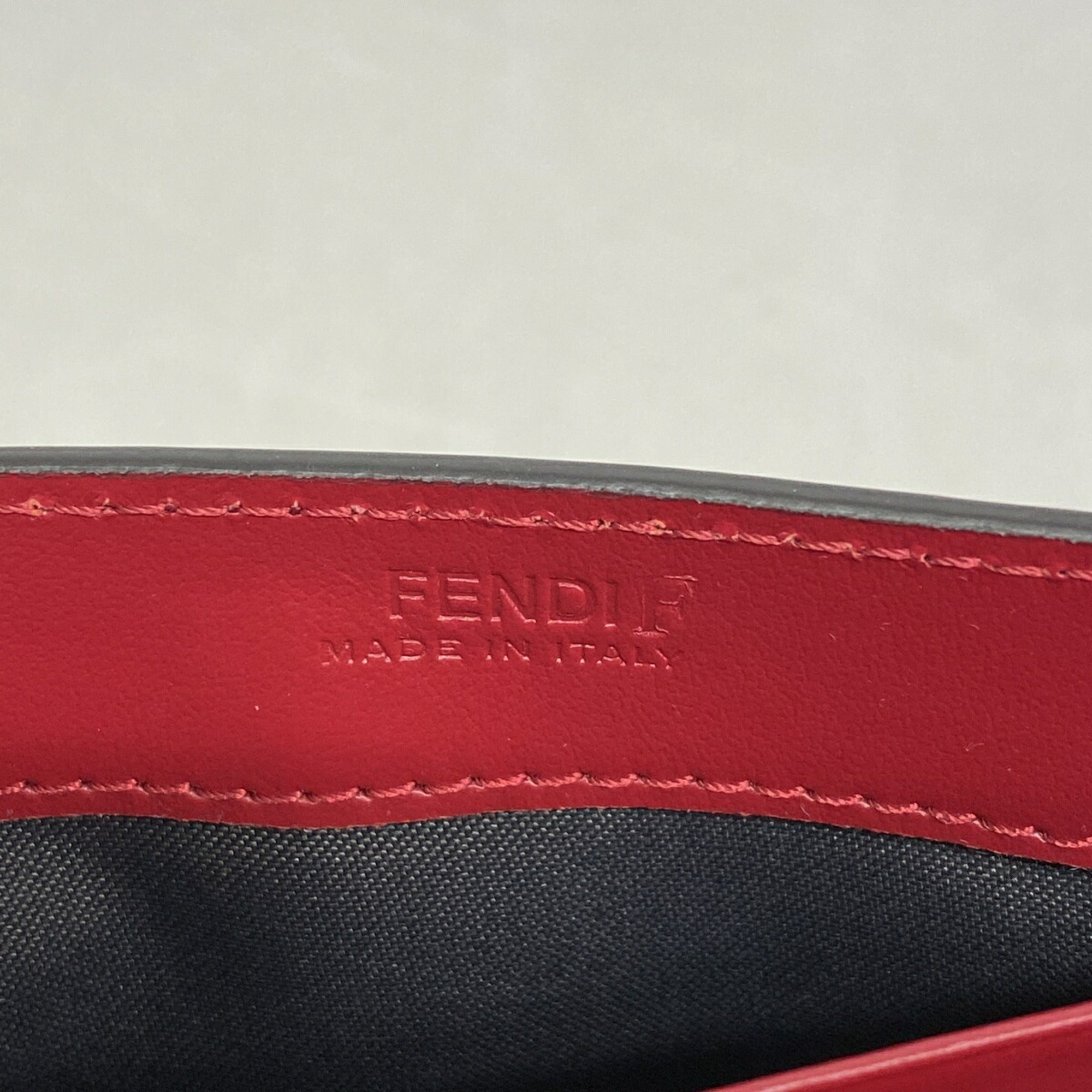 Fendi Brown Red Color Leather Long Wallet (Bi-Fold) (Pre-Owned)