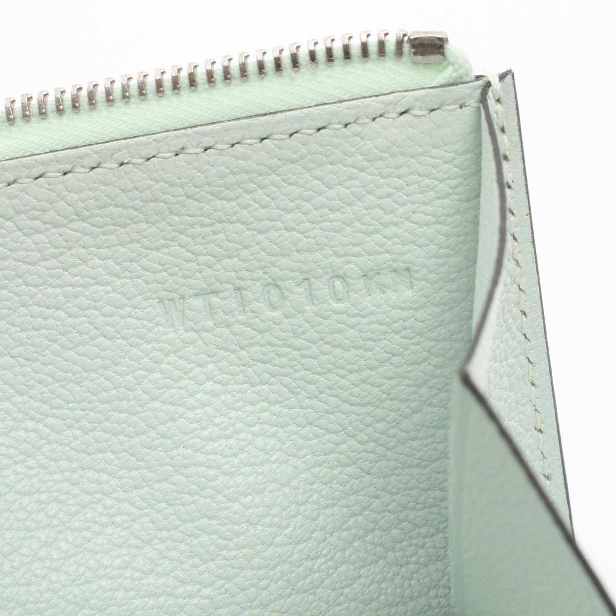 Hermes Green Chevre Leather Leather Long Wallet (Bi-Fold) (Pre-Owned)