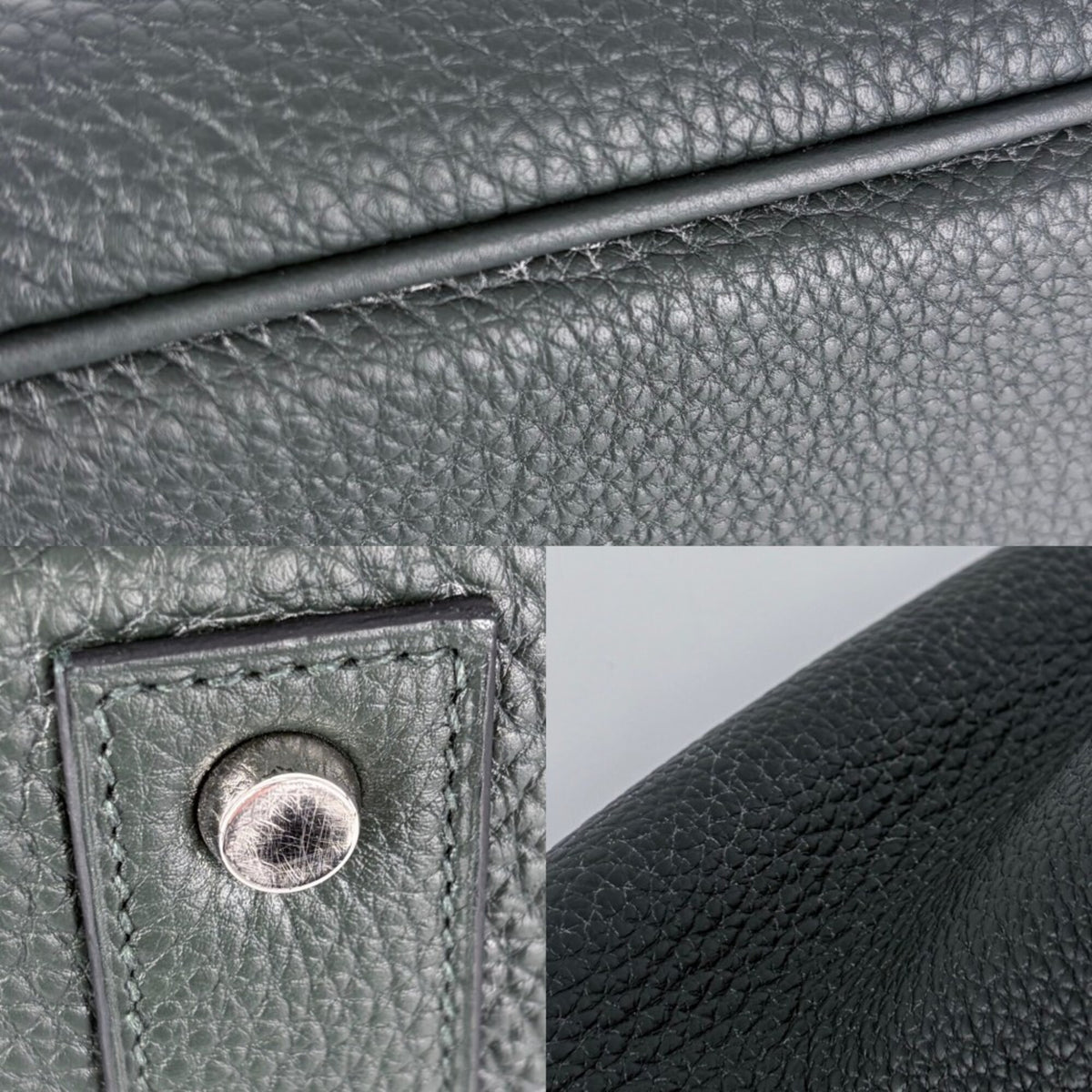 Hermes Dark Green Leather Handbag (Pre-Owned)