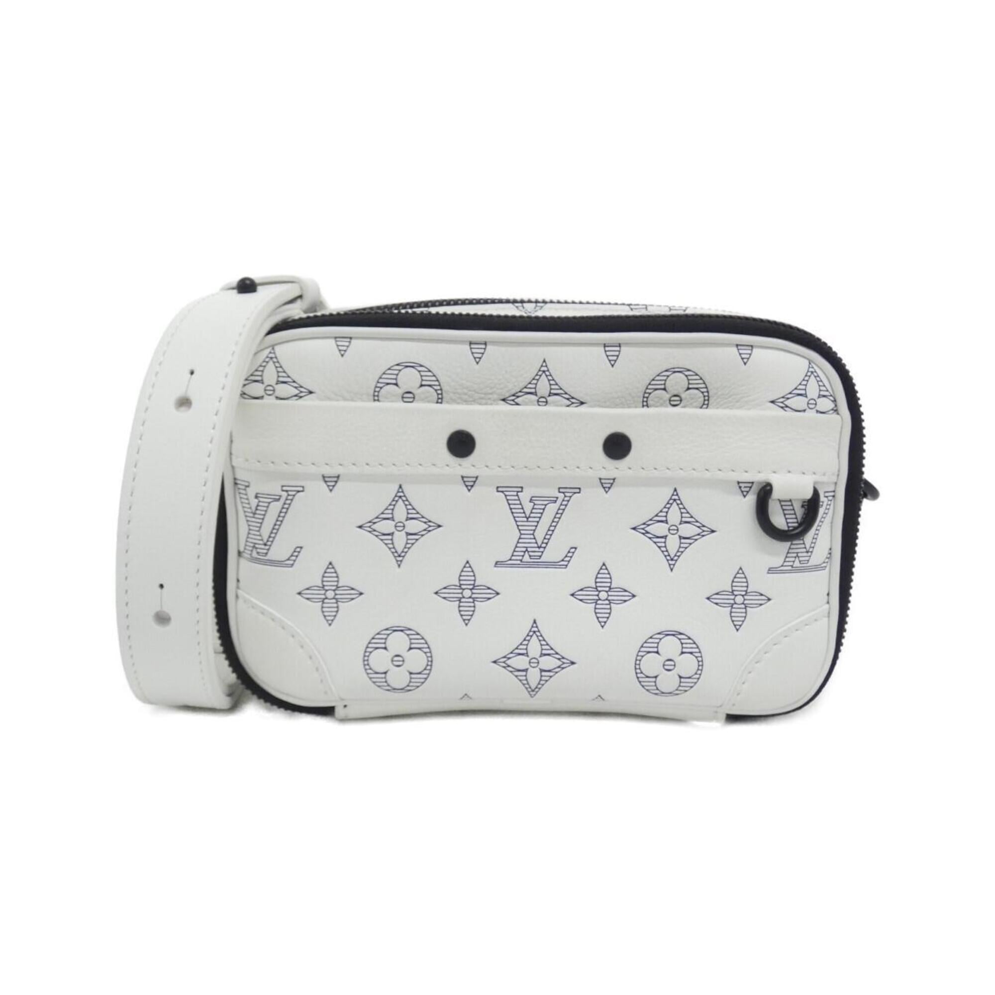 Louis Vuitton Monogram Shadow White Leather Handbag (Pre-Owned)