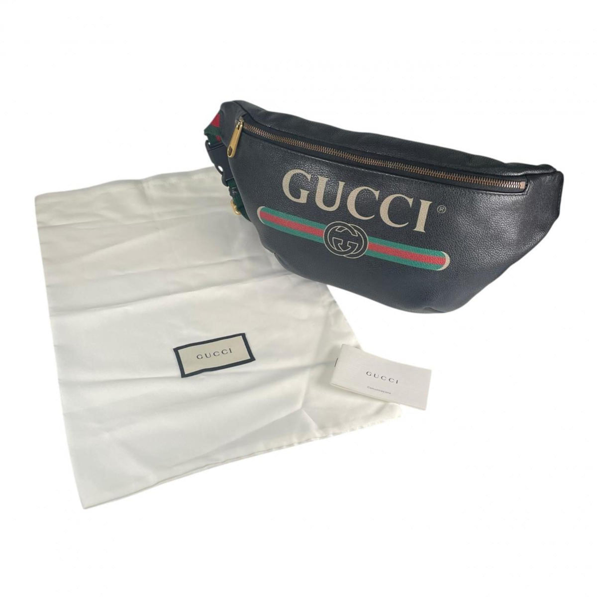 Gucci Black Leather Fanny Pack Sling Bag (Pre-Owned)