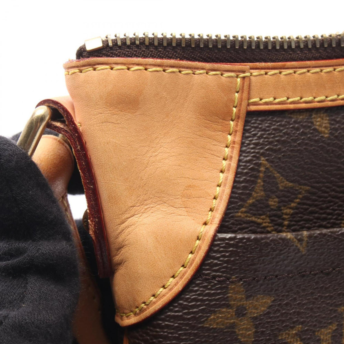 Louis Vuitton Brown Coated Canvas Leather Handbag Shoulder Bag (Pre-Owned)