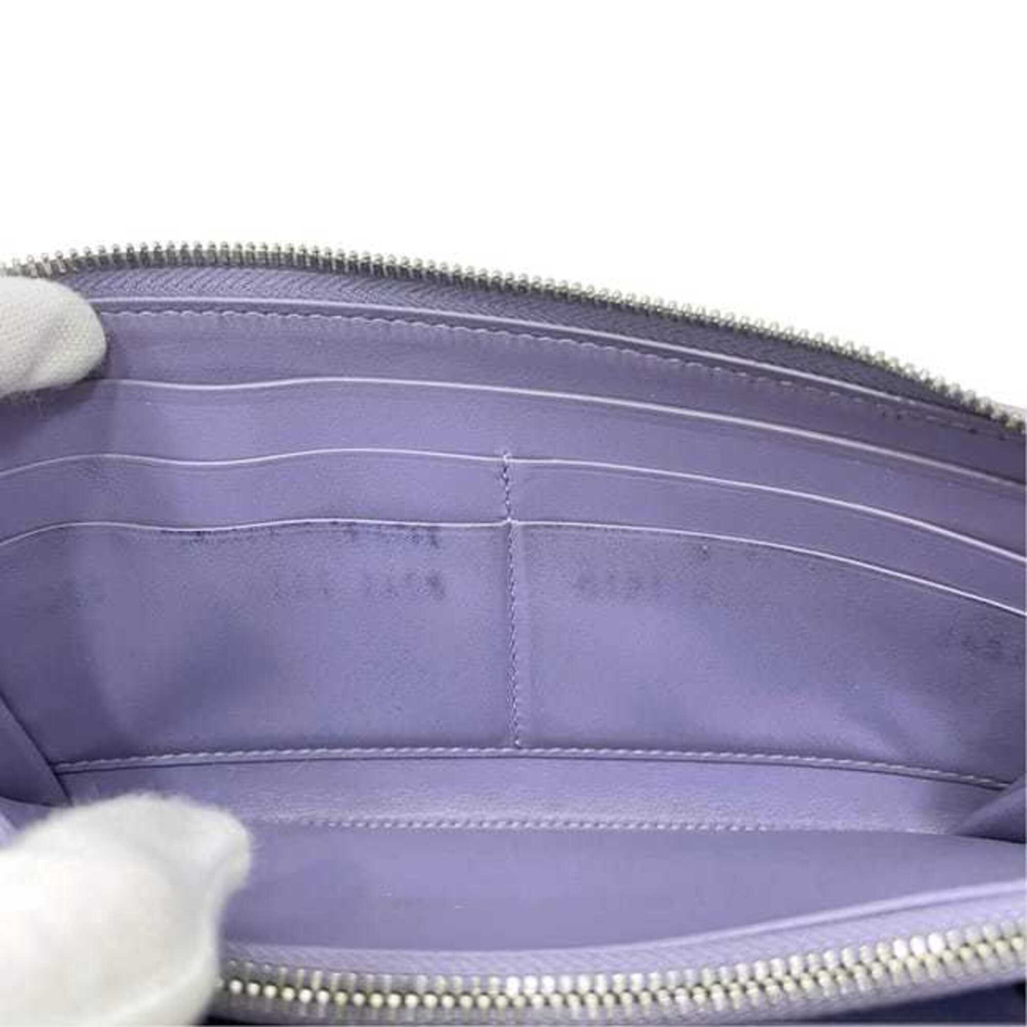 Bottega Veneta Purple Leather Long Wallet (Bi-Fold) (Pre-Owned)
