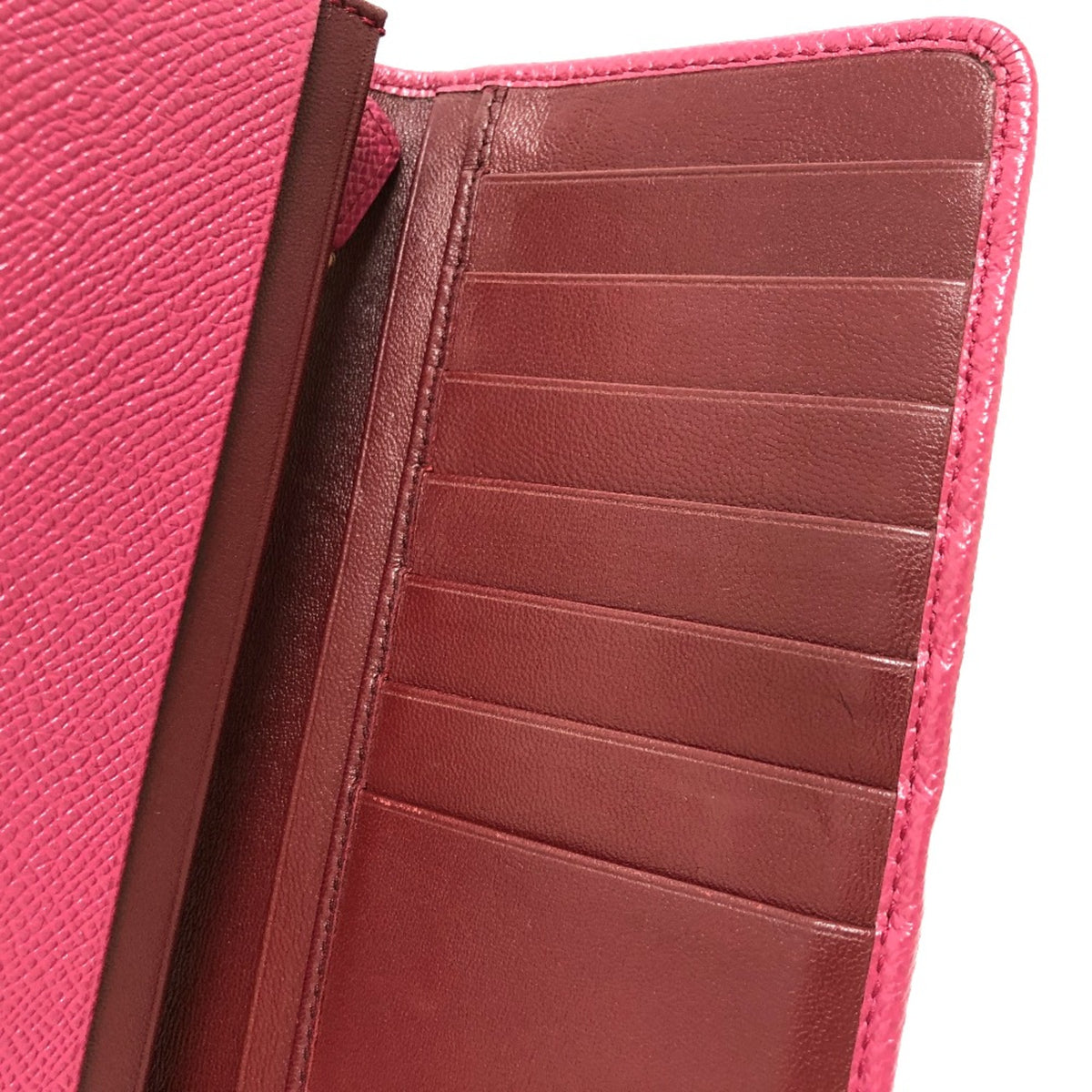 Bvlgari Pink Leather Long Wallet (Bi-Fold) (Pre-Owned)