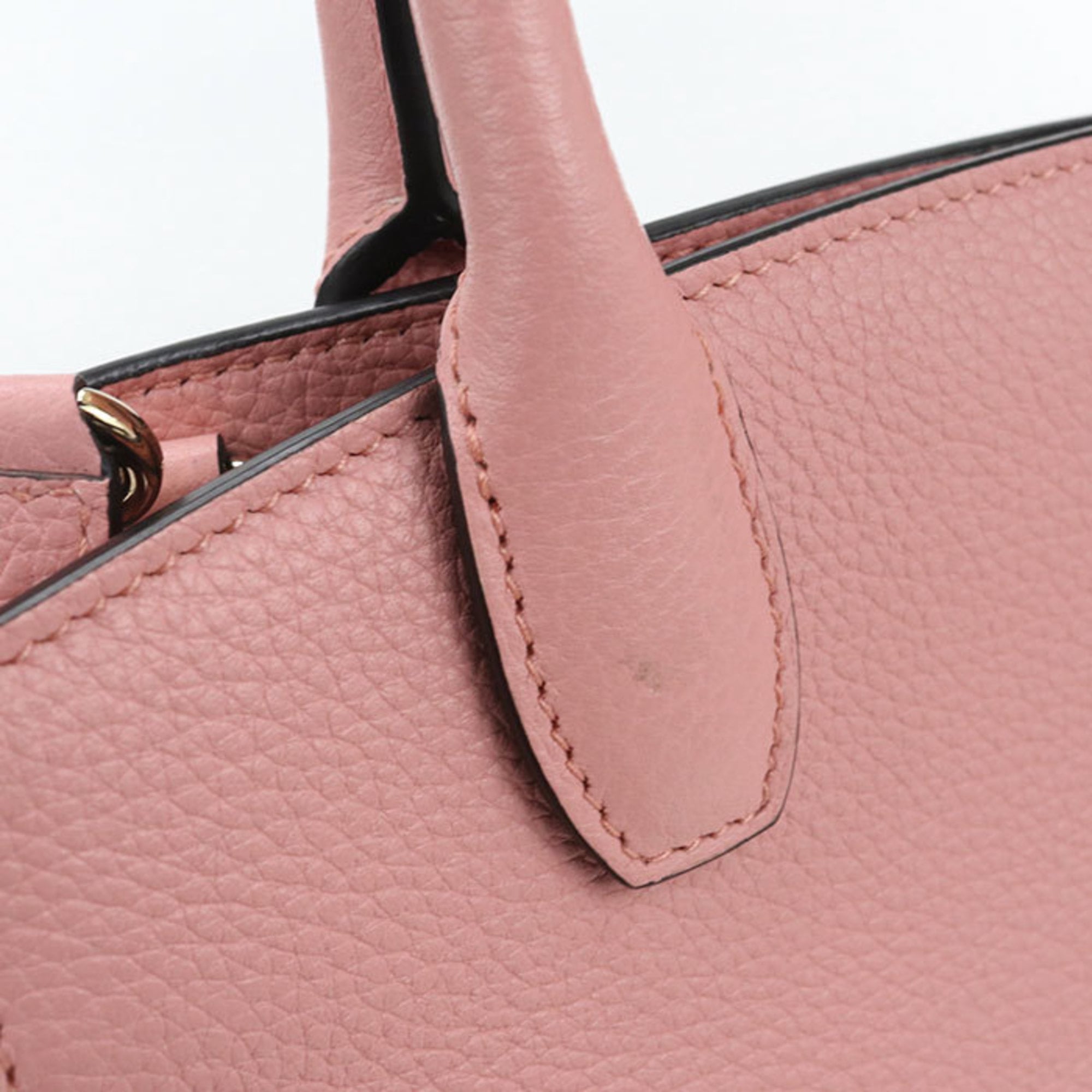 Salvatore Ferragamo Gancini Pink Leather Tote Bag (Pre-Owned)