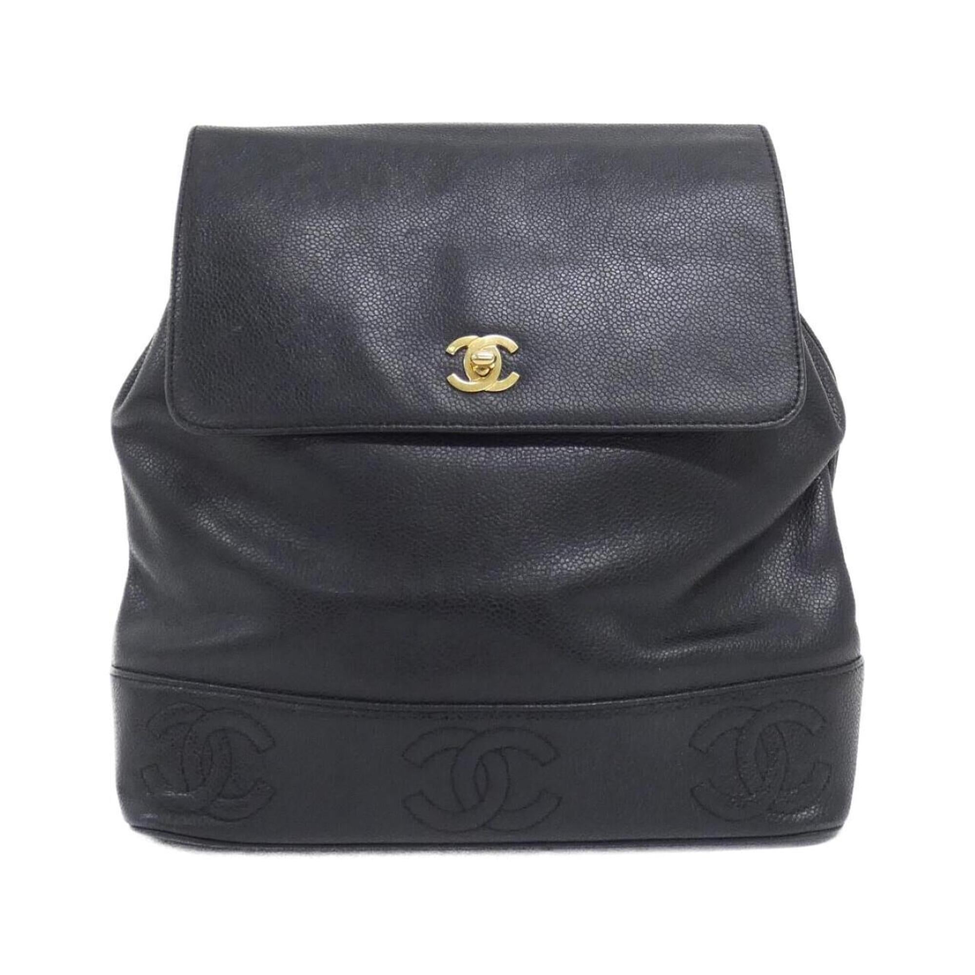 Chanel Black Grained Calfskin Backpack (Pre-Owned)
