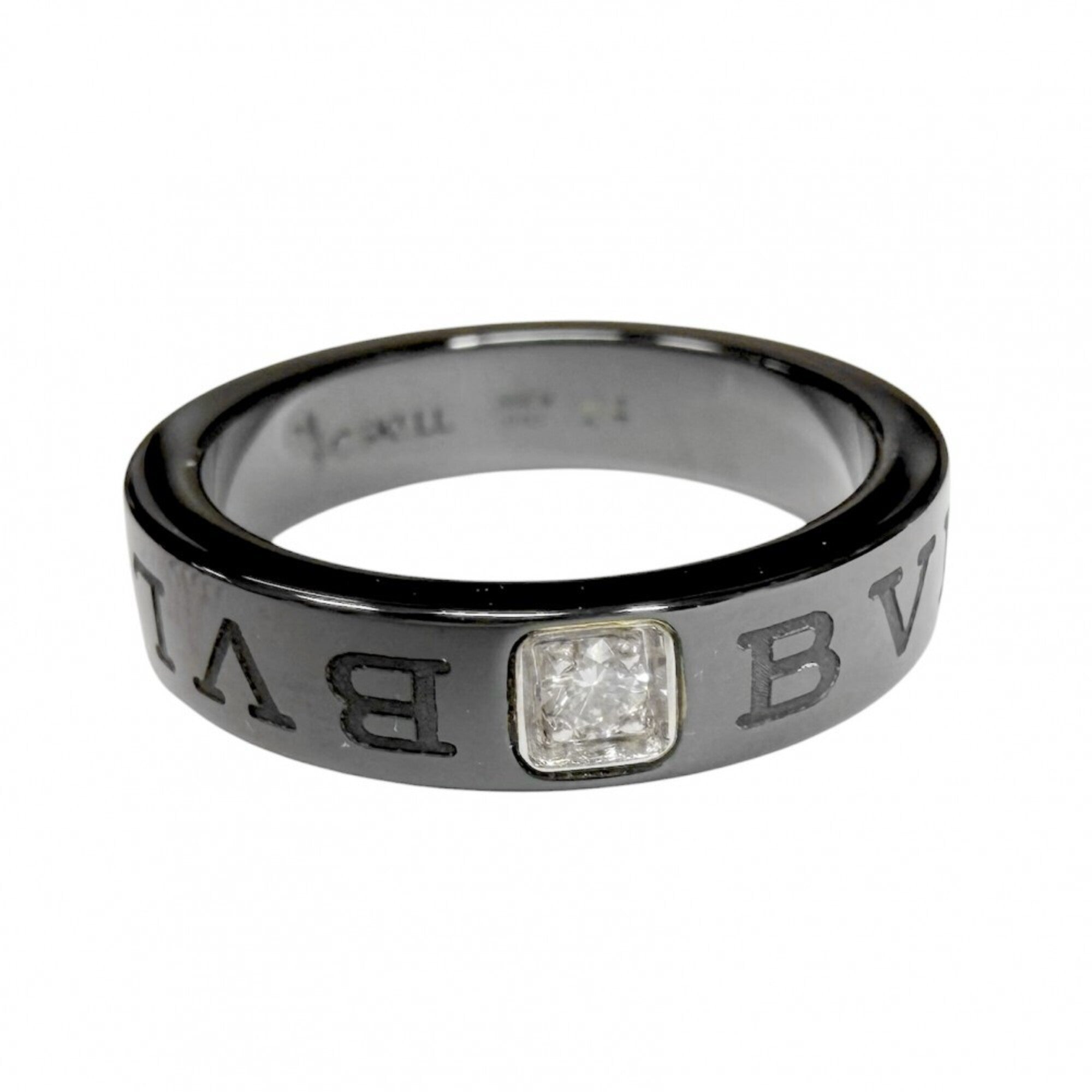 Bvlgari Bvlgari Bvlgari Black White Gold (18K) Ceramic Band Ring (Pre-Owned)