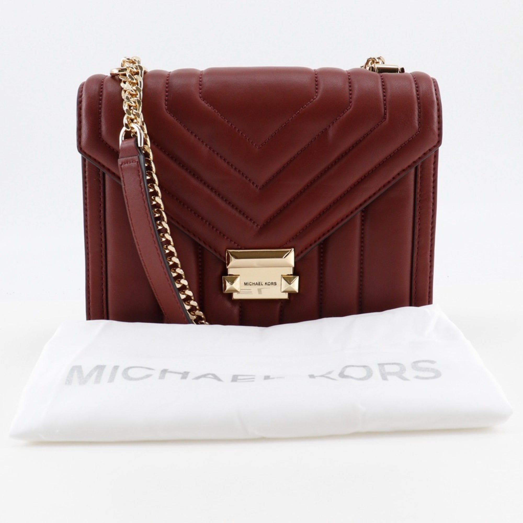 Michael Kors Red Color Leather Shoulder Bag (Pre-Owned)