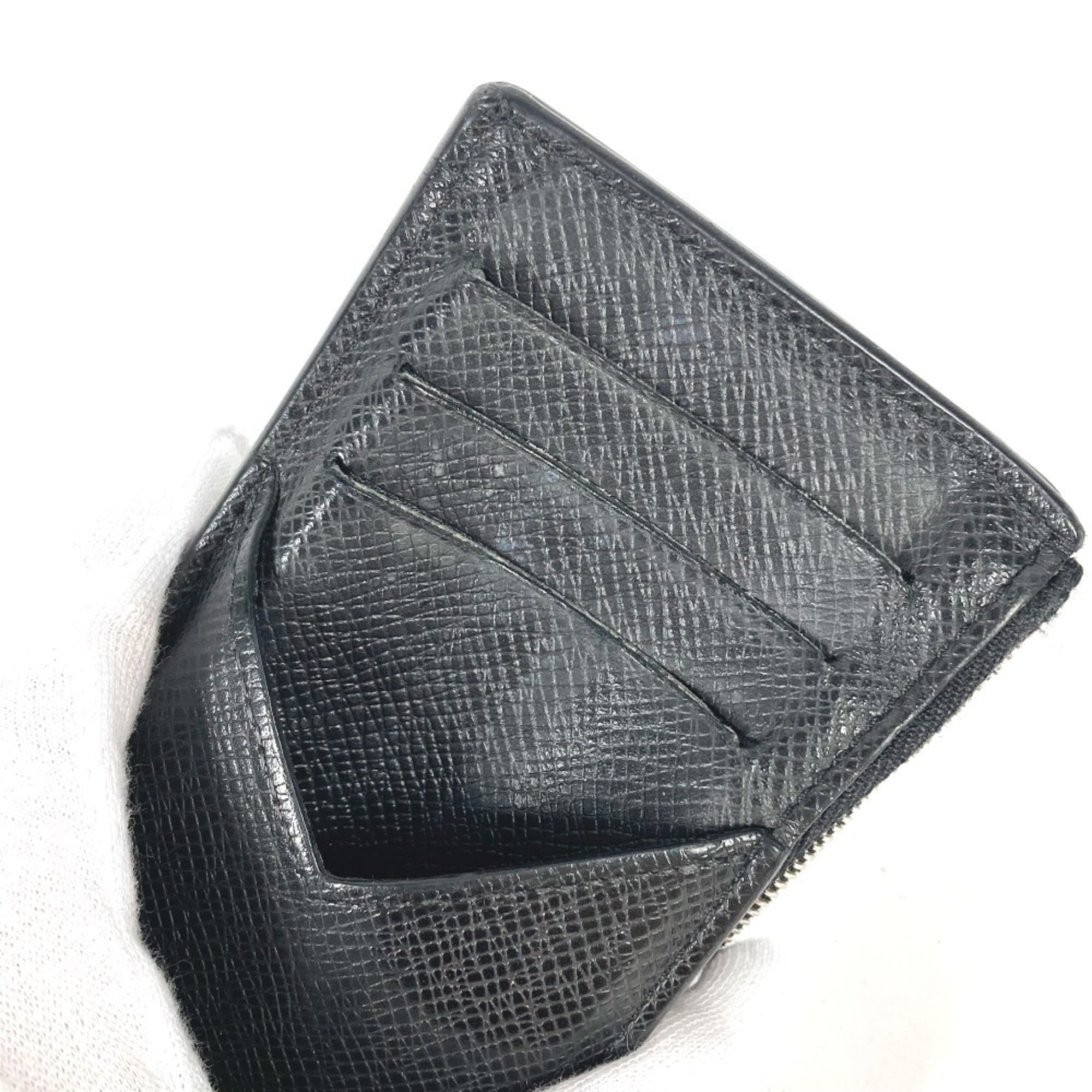 Louis Vuitton Taiga Black Taiga Leather Coin Purse/Coin Case (Pre-Owned)