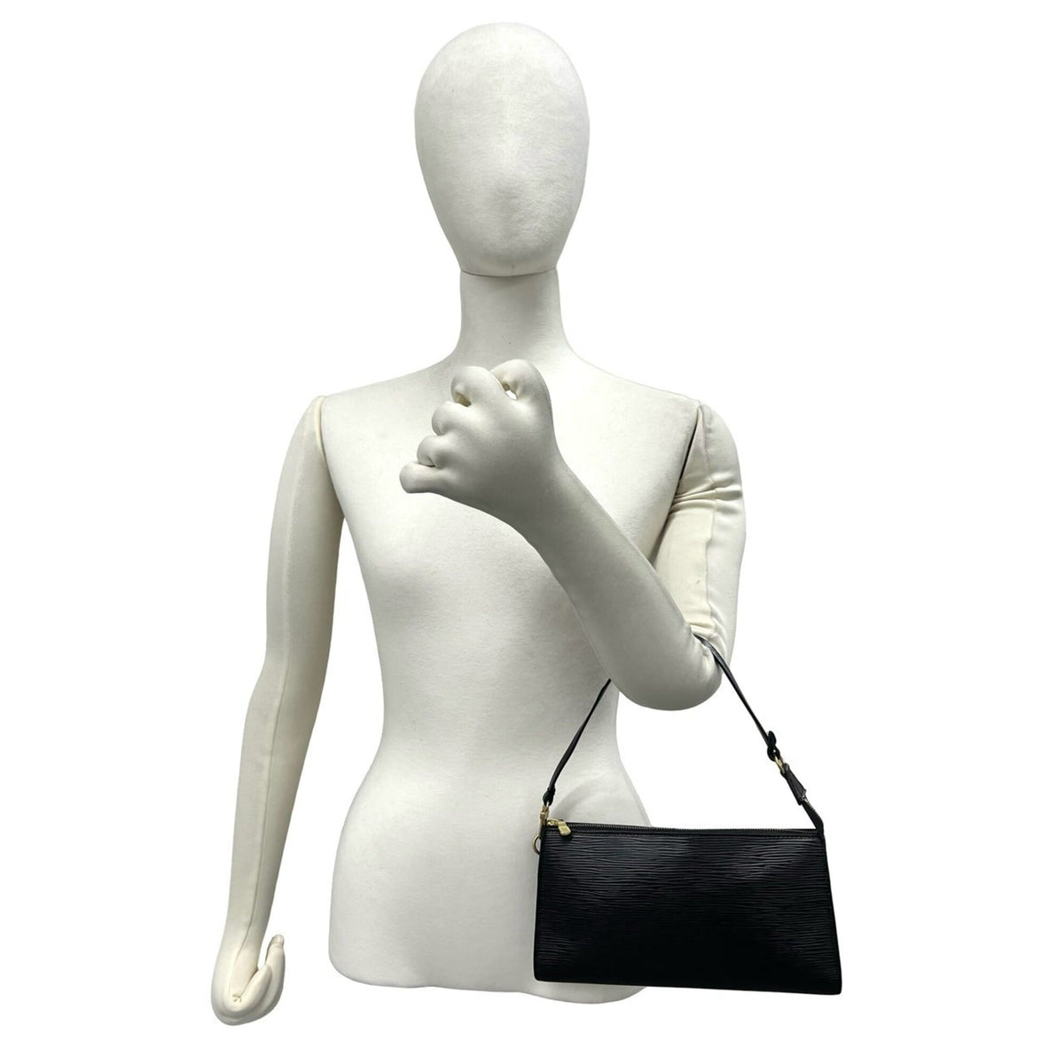 Louis Vuitton Black Leather Handbag Pouch (Pre-Owned)