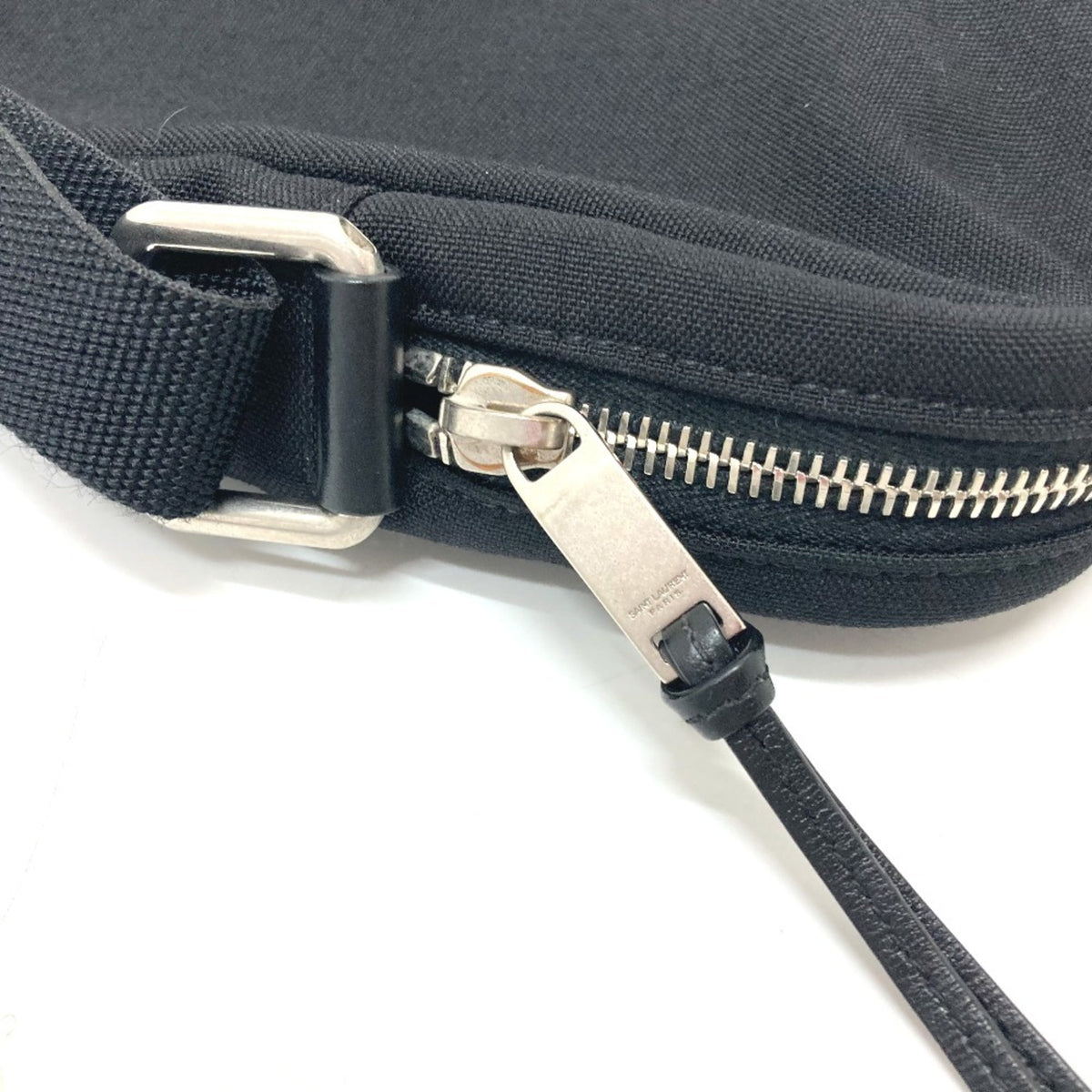 Saint Laurent Black Canvas Leather Shoulder Bag (Pre-Owned)