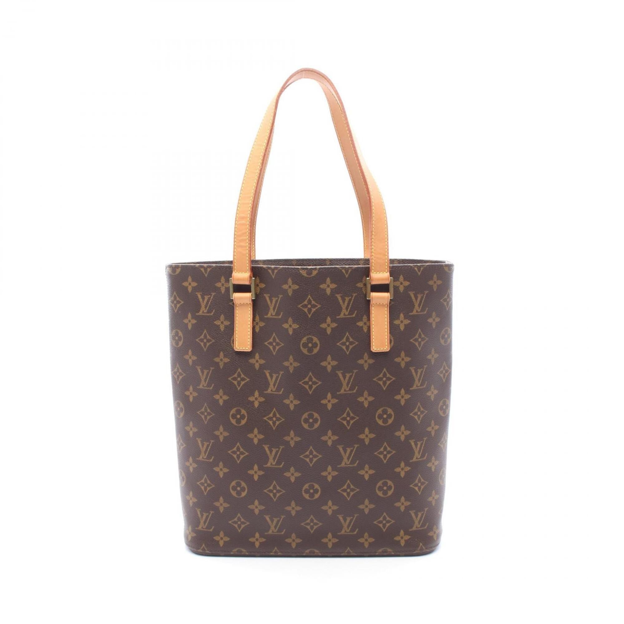 Louis Vuitton Brown Pvc Coated Canvas Leather Tote Bag (Pre-Owned)