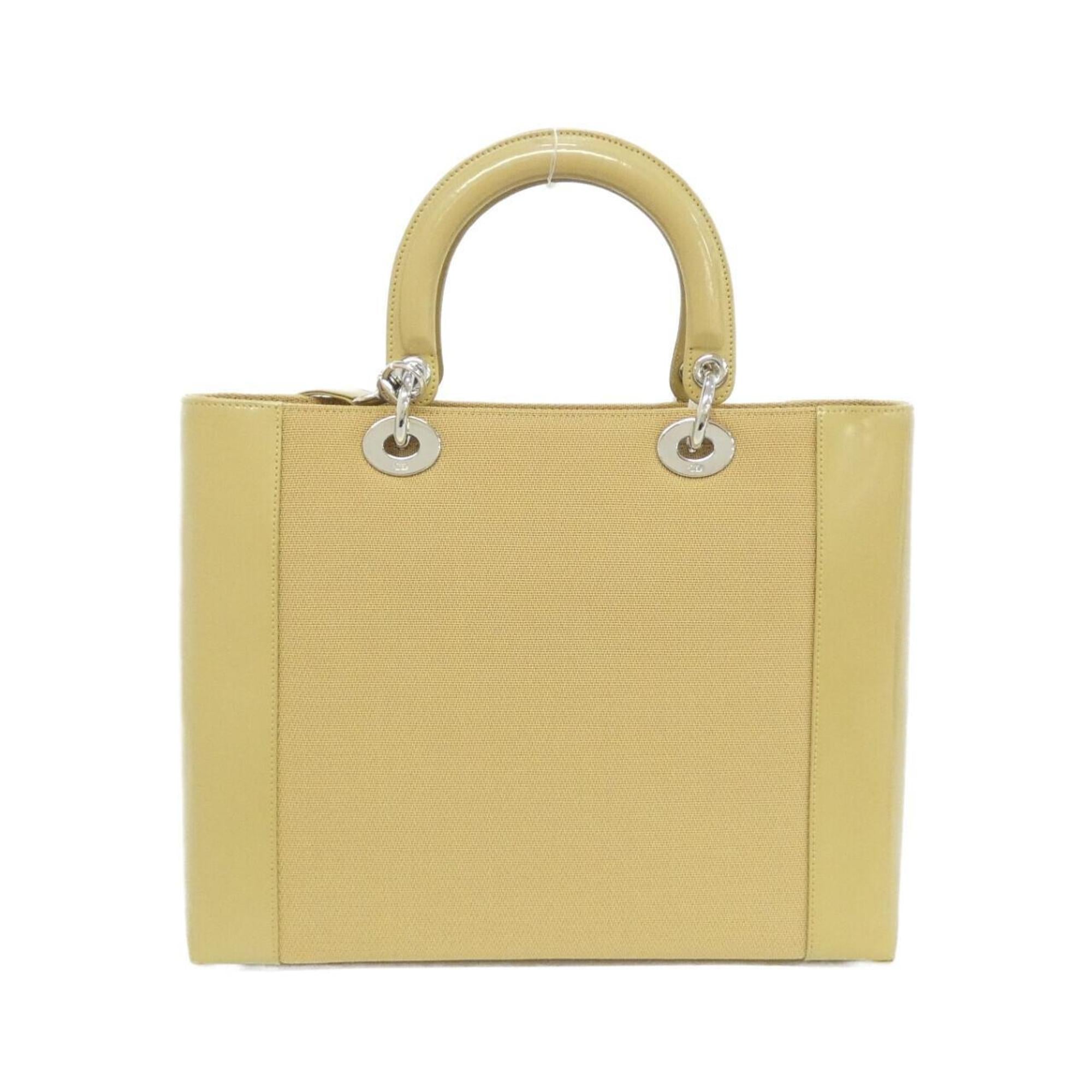 Christian Dior Beige Canvas Leather Handbag (Pre-Owned)