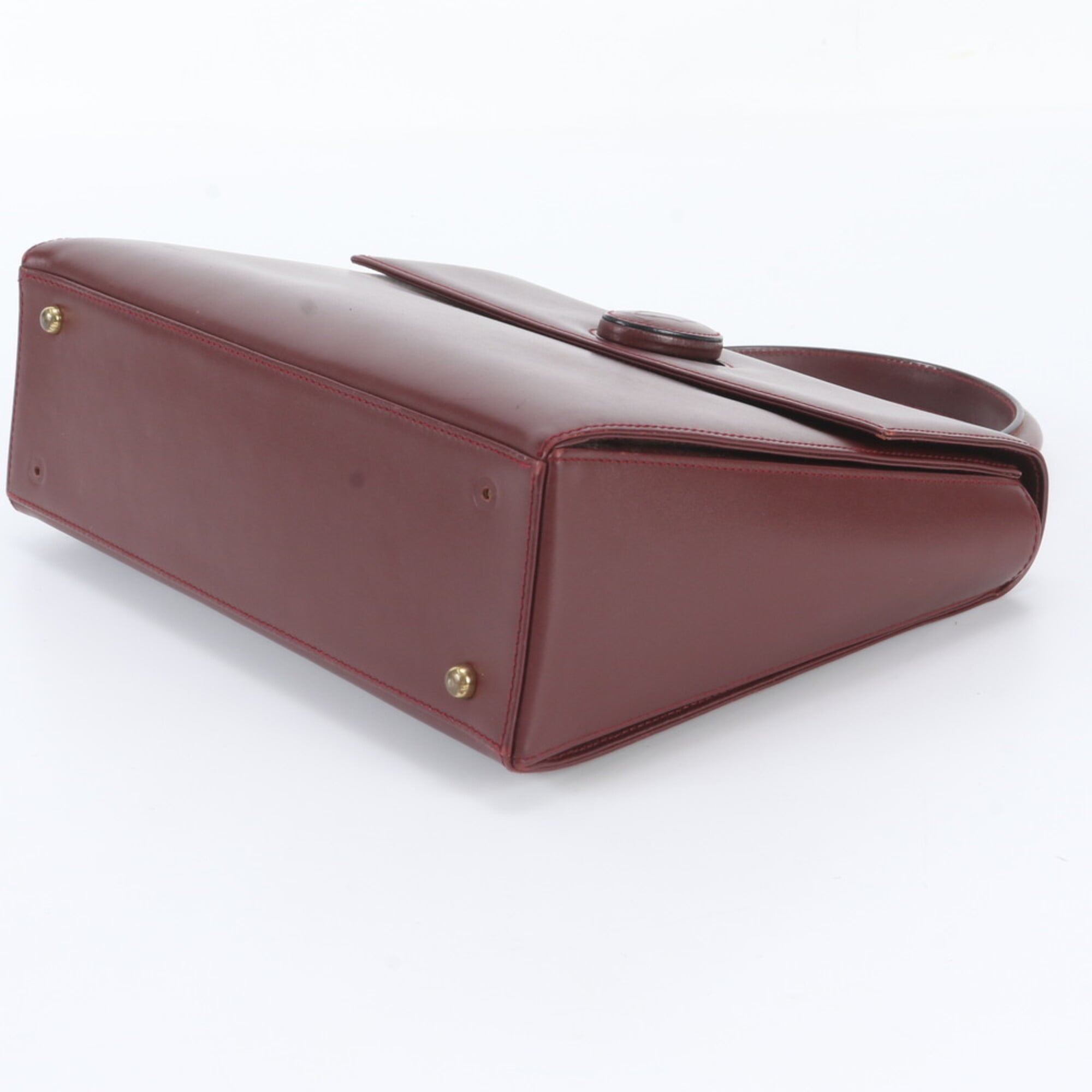 Cartier Wine Red Leather Handbag (Pre-Owned)