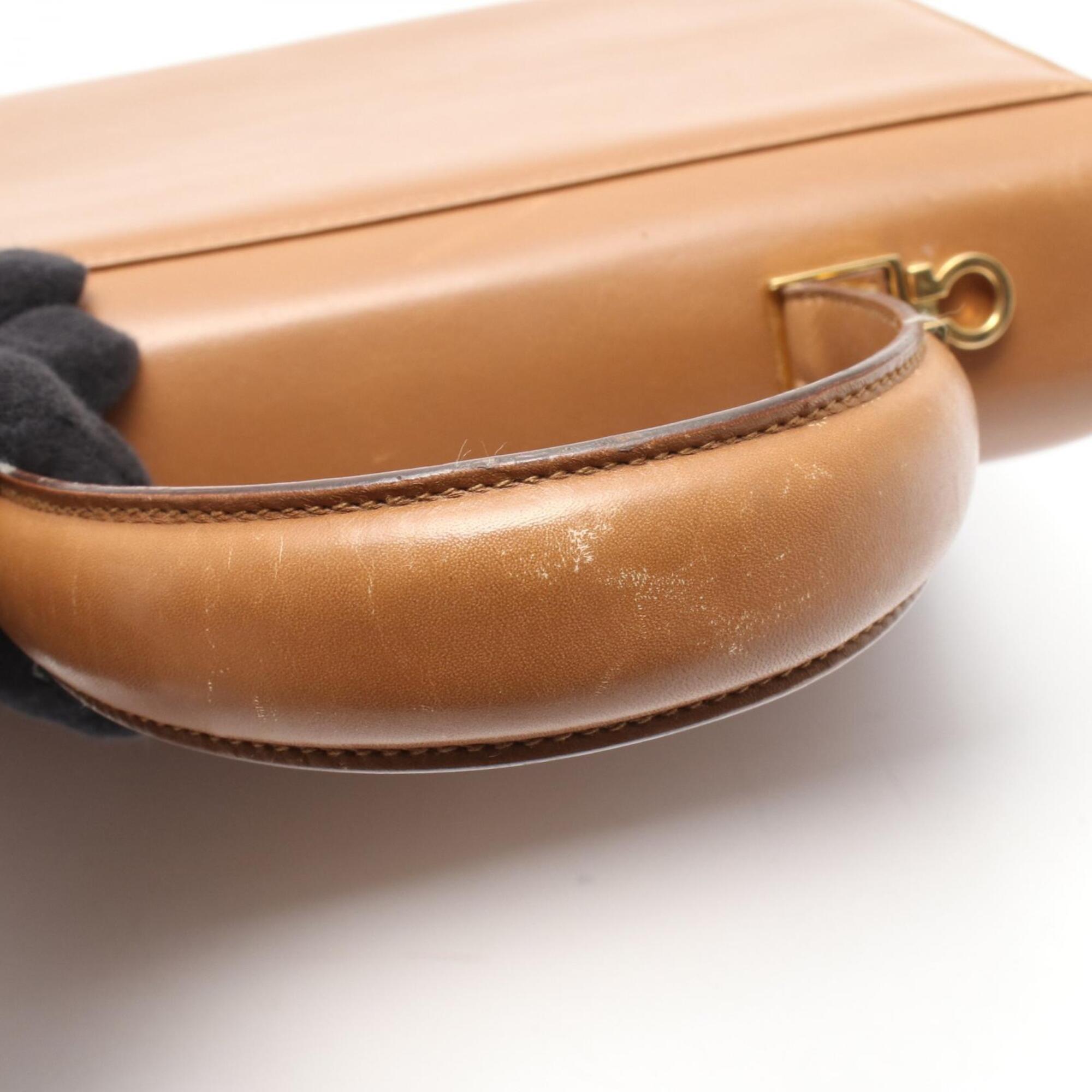 Salvatore Ferragamo Gancini Brown Leather Handbag (Pre-Owned)