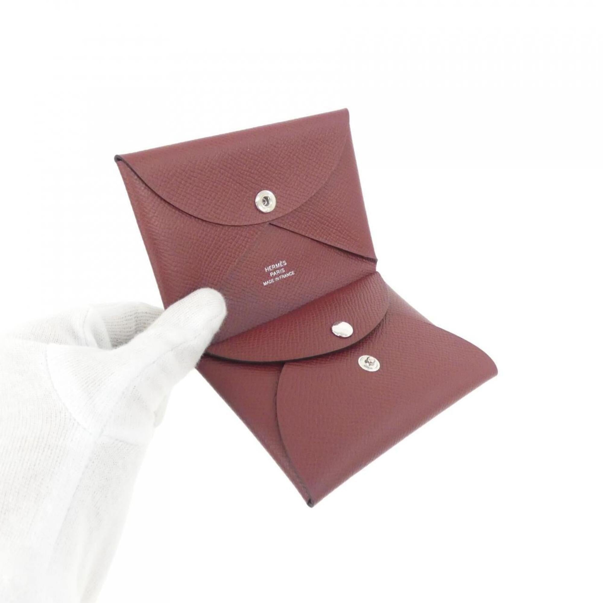 Hermes Rouge H Epsom Leather Coin Purse/Coin Case (Pre-Owned)
