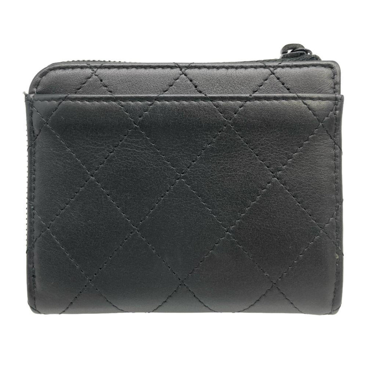 Chanel Black Leather Coin Purse/Coin Case (Pre-Owned)