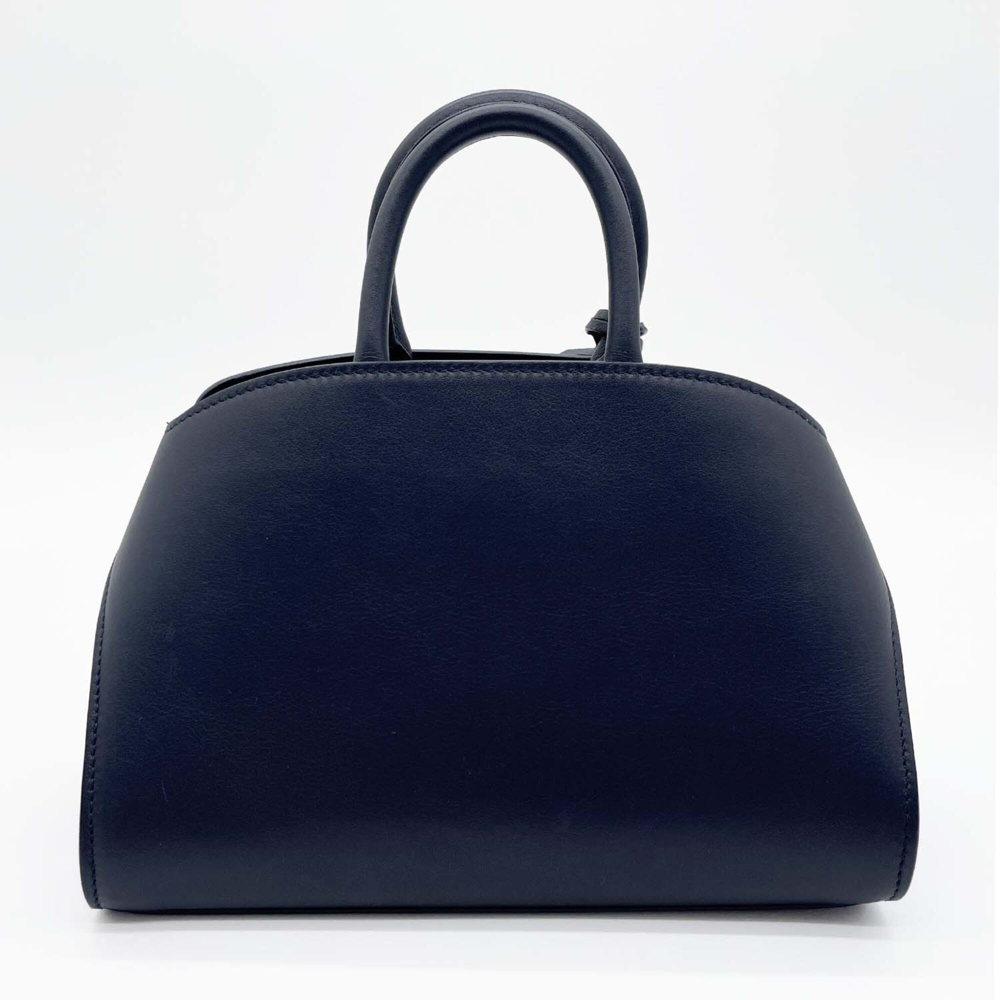 Salvatore Ferragamo Blue Metal Leather Handbag Shoulder Bag (Pre-Owned)