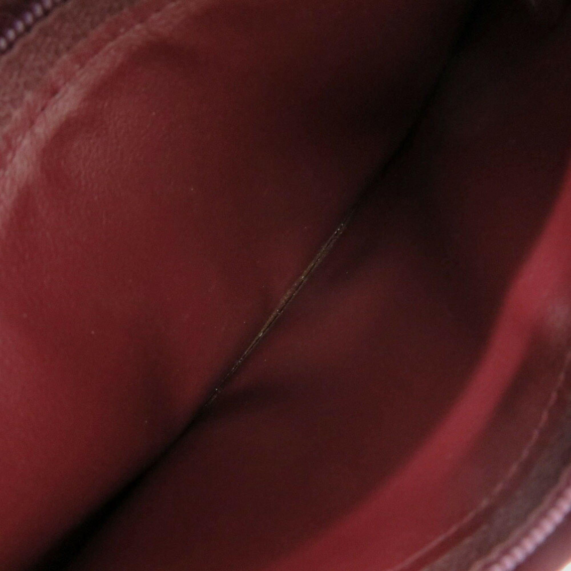 Cartier Bordeaux Red Color Leather Long Wallet (Bi-Fold) (Pre-Owned)