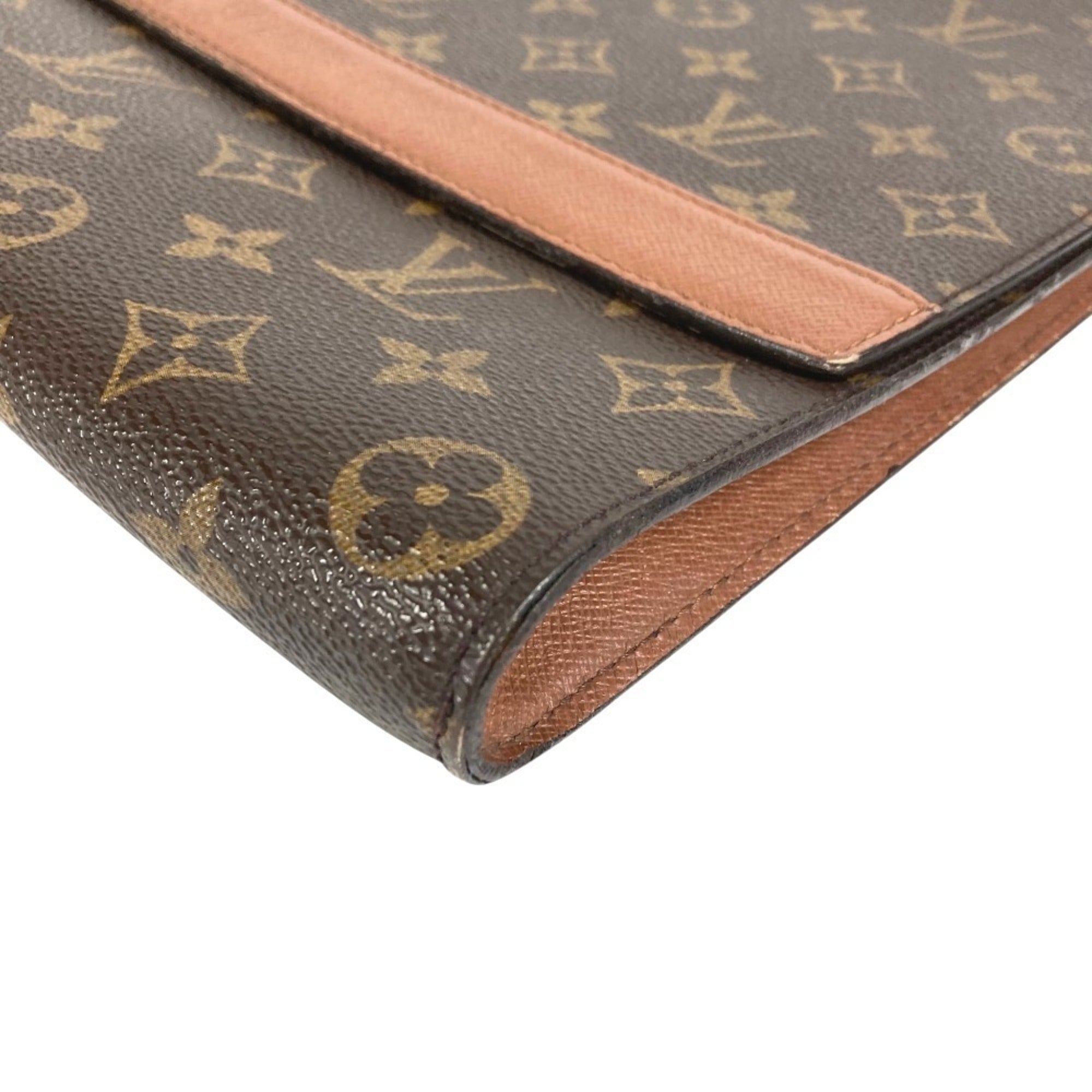 Louis Vuitton Brown Monogram Canvas Clutch Bag (Pre-Owned)