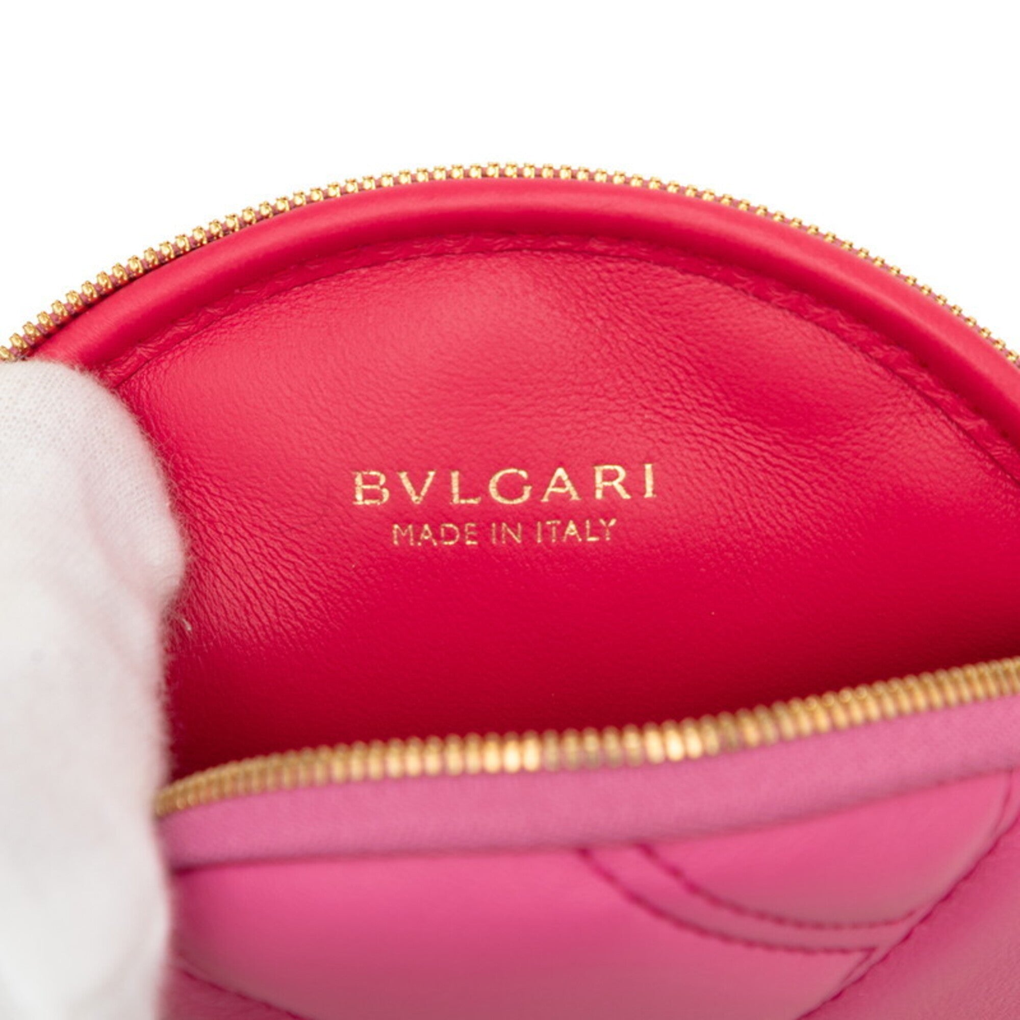 Bvlgari Pink Leather Pochette Shoulder Bag (Pre-Owned)