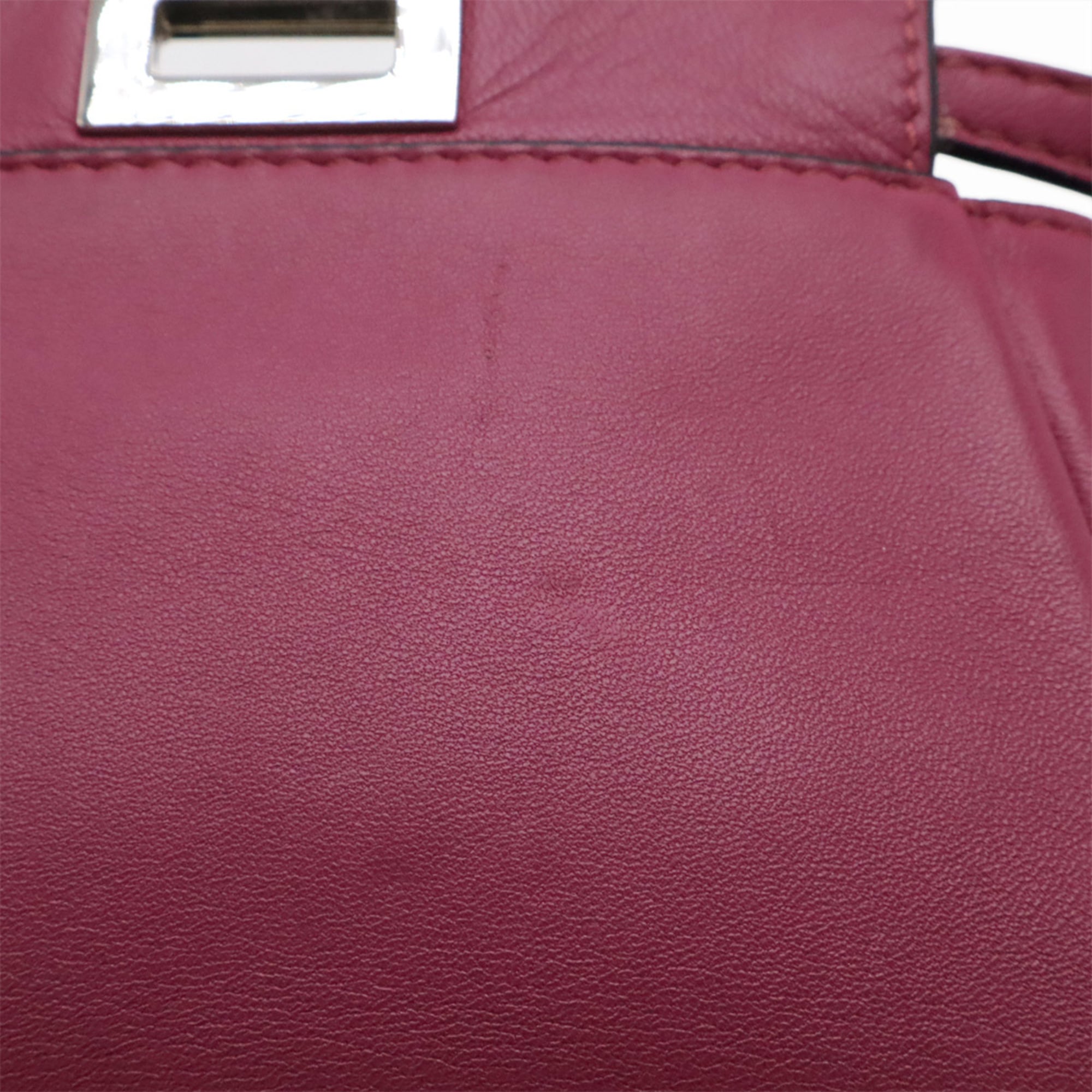 Fendi Purple Leather Handbag Shoulder Bag (Pre-Owned)