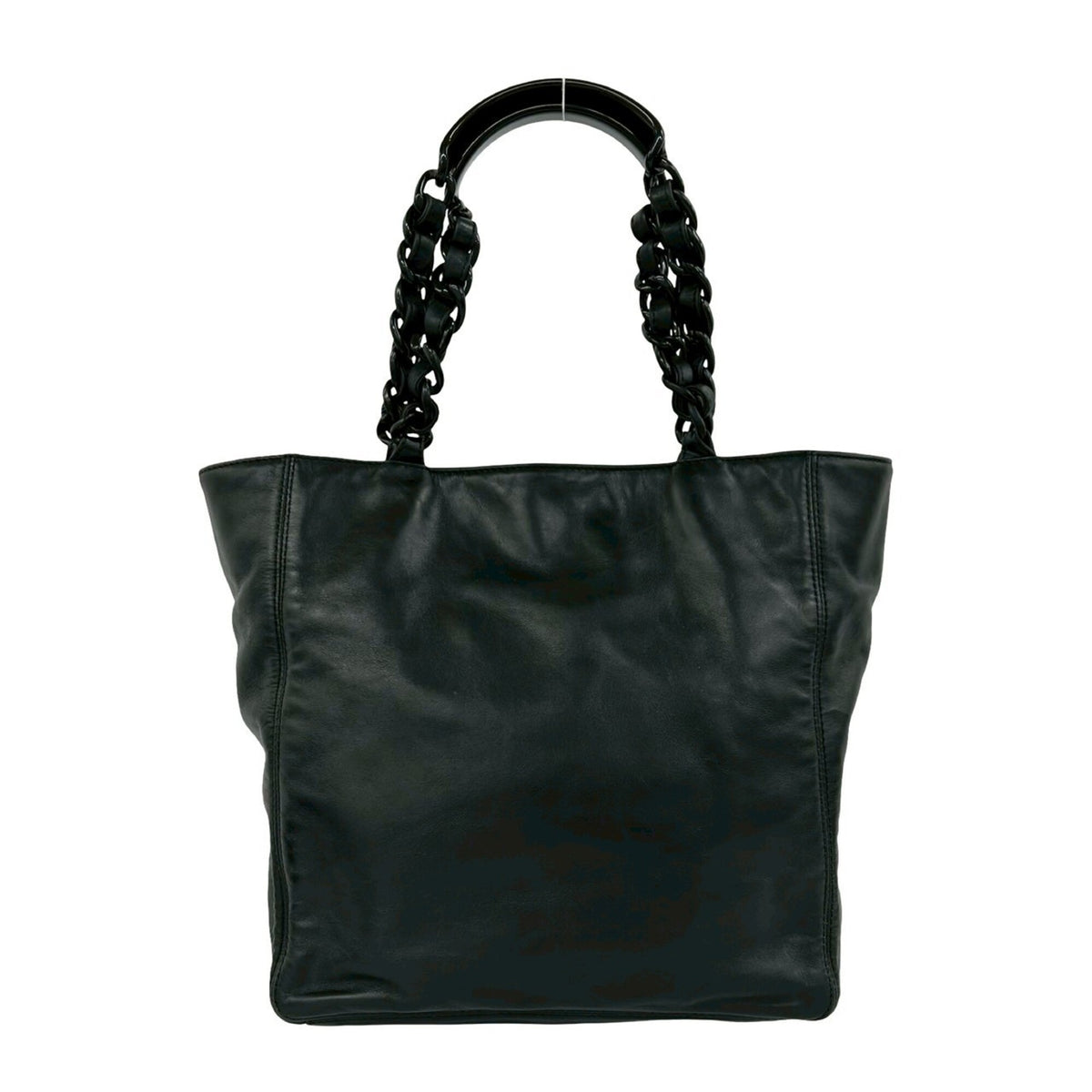 Chanel Black Leather Plastic Handbag (Pre-Owned)