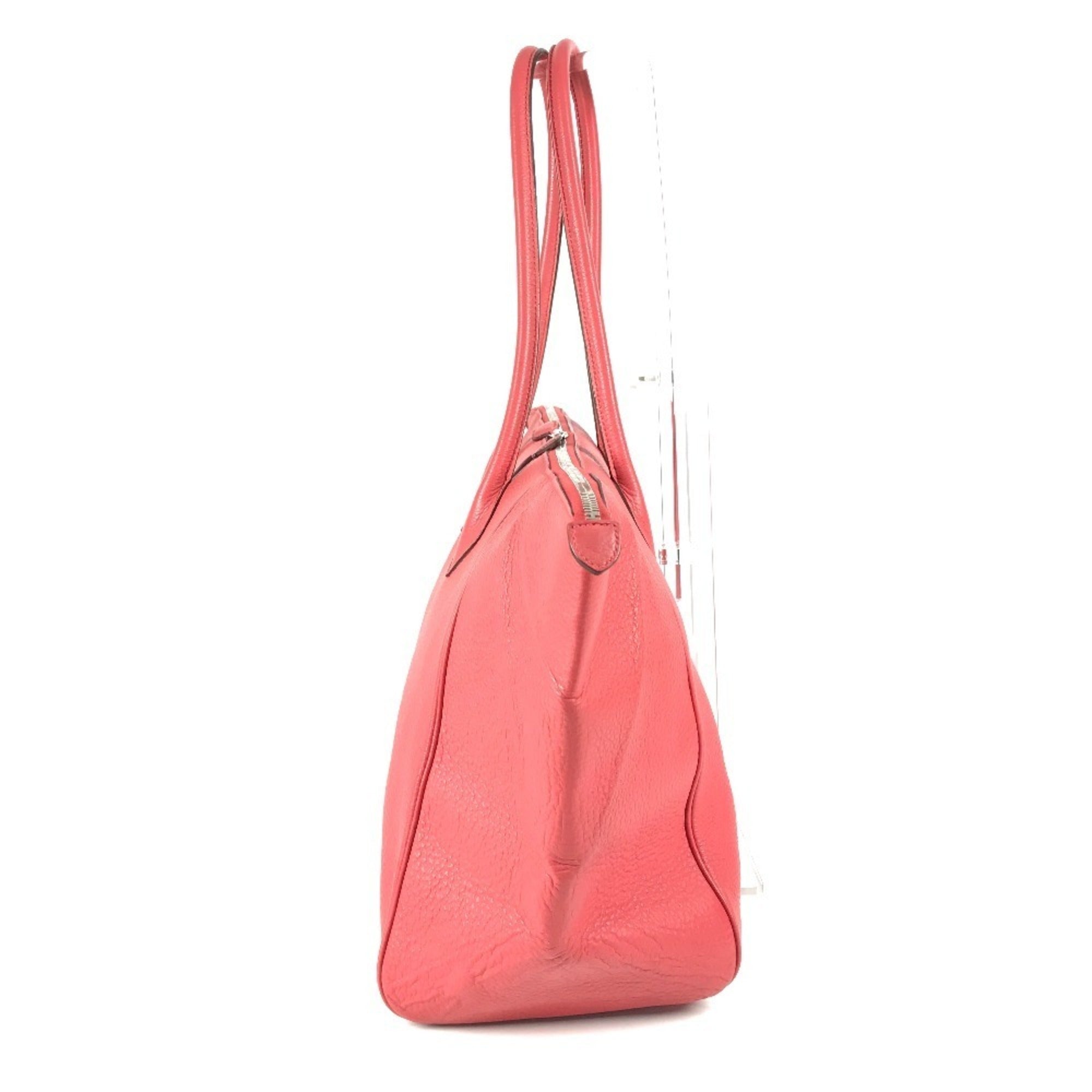 Hermes Paris Bombay Red Color Taurillon Clemence Leather Boston Bag Shoulder Bag (Pre-Owned)