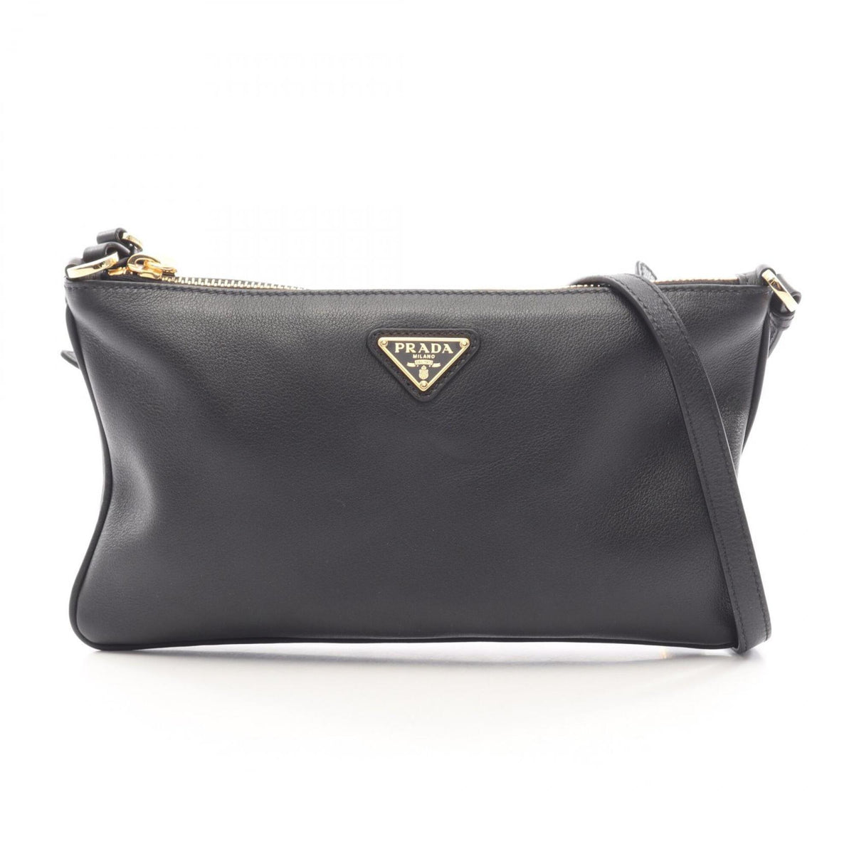 Prada Black Leather Handbag Shoulder Bag (Pre-Owned)