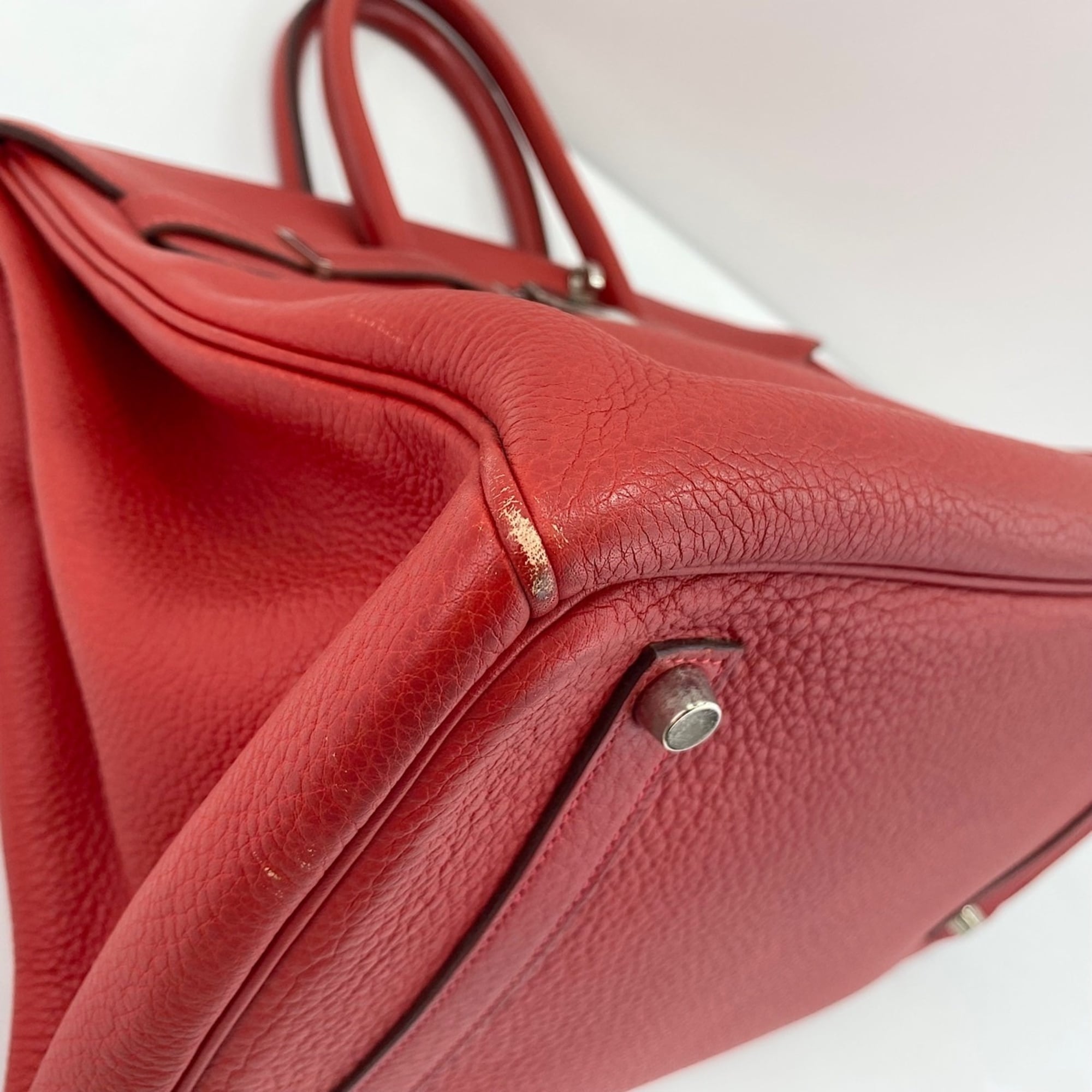 Hermes Birkin Red Color Handbag (Pre-Owned)