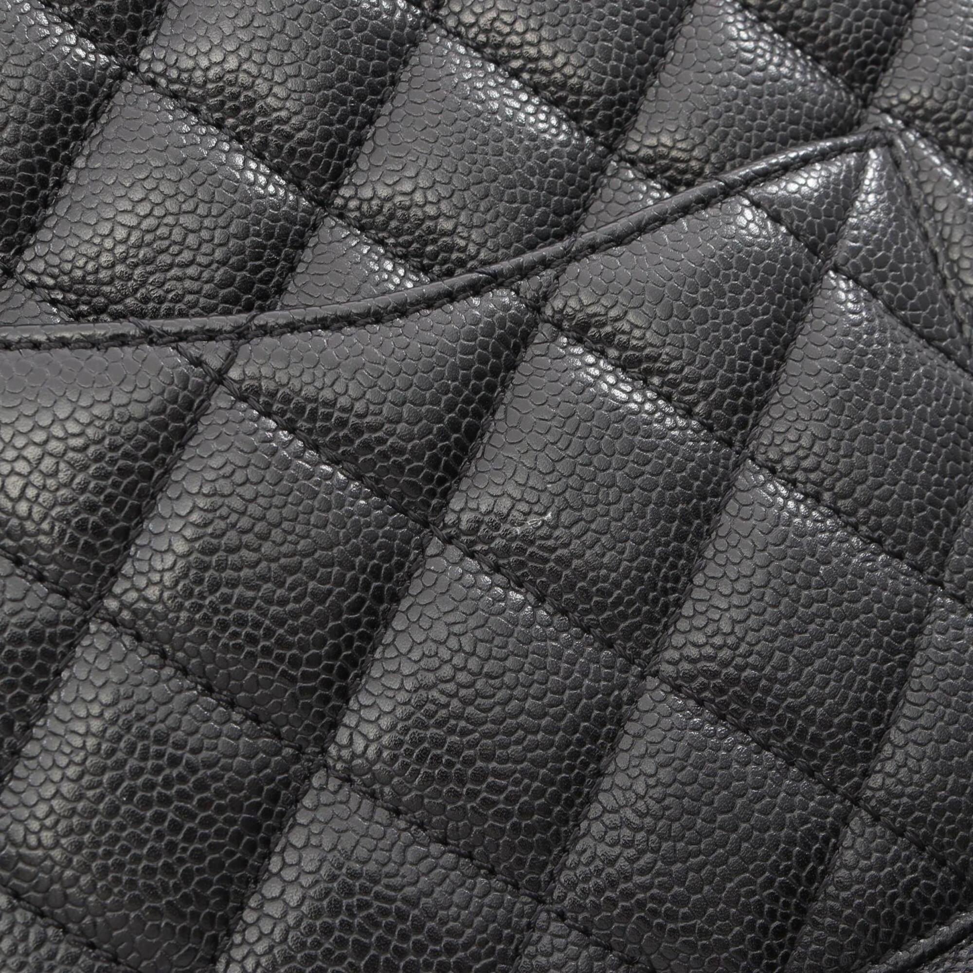 Chanel Black Grained Calfskin Handbag Tote Bag (Pre-Owned)