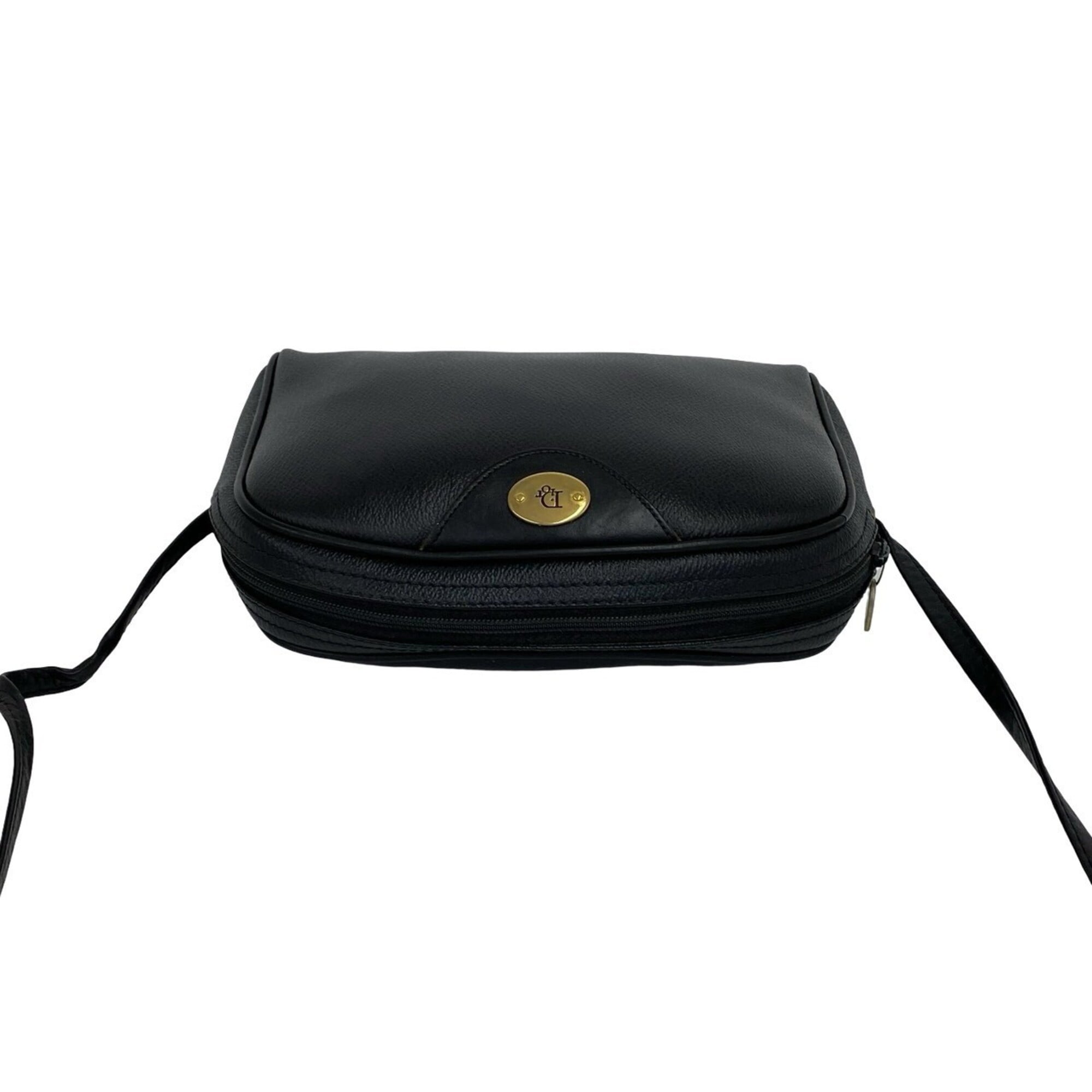 Christian Dior Black Leather Pochette Shoulder Bag (Pre-Owned)