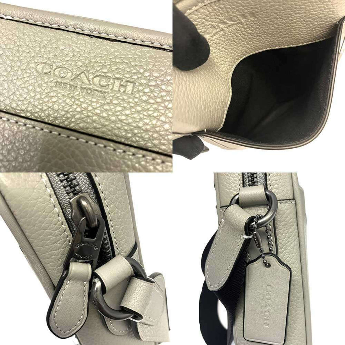 Coach Gray Leather Shoulder Bag (Pre-Owned)