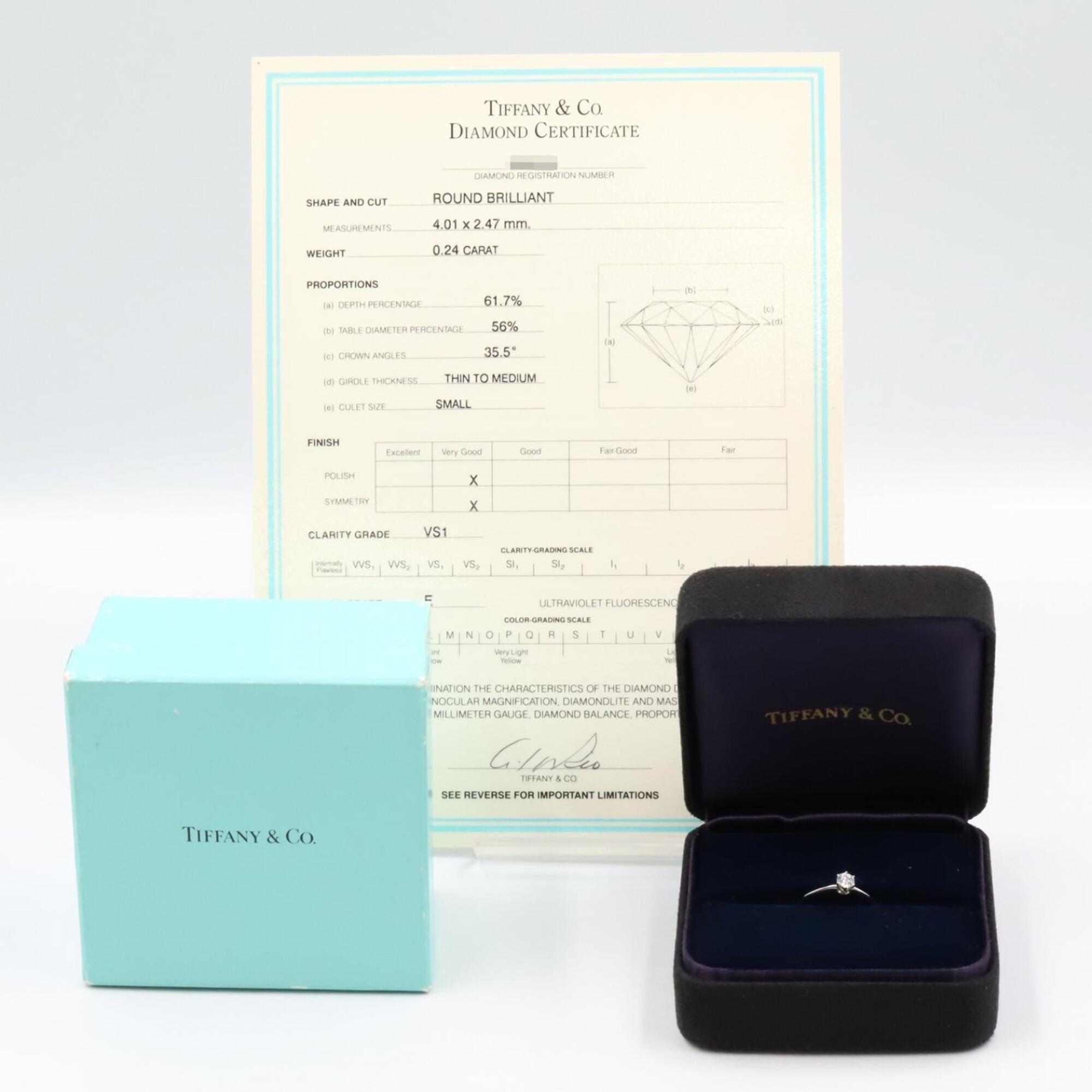 Tiffany Silver Clear Platinum 950 Band Ring (Pre-Owned)