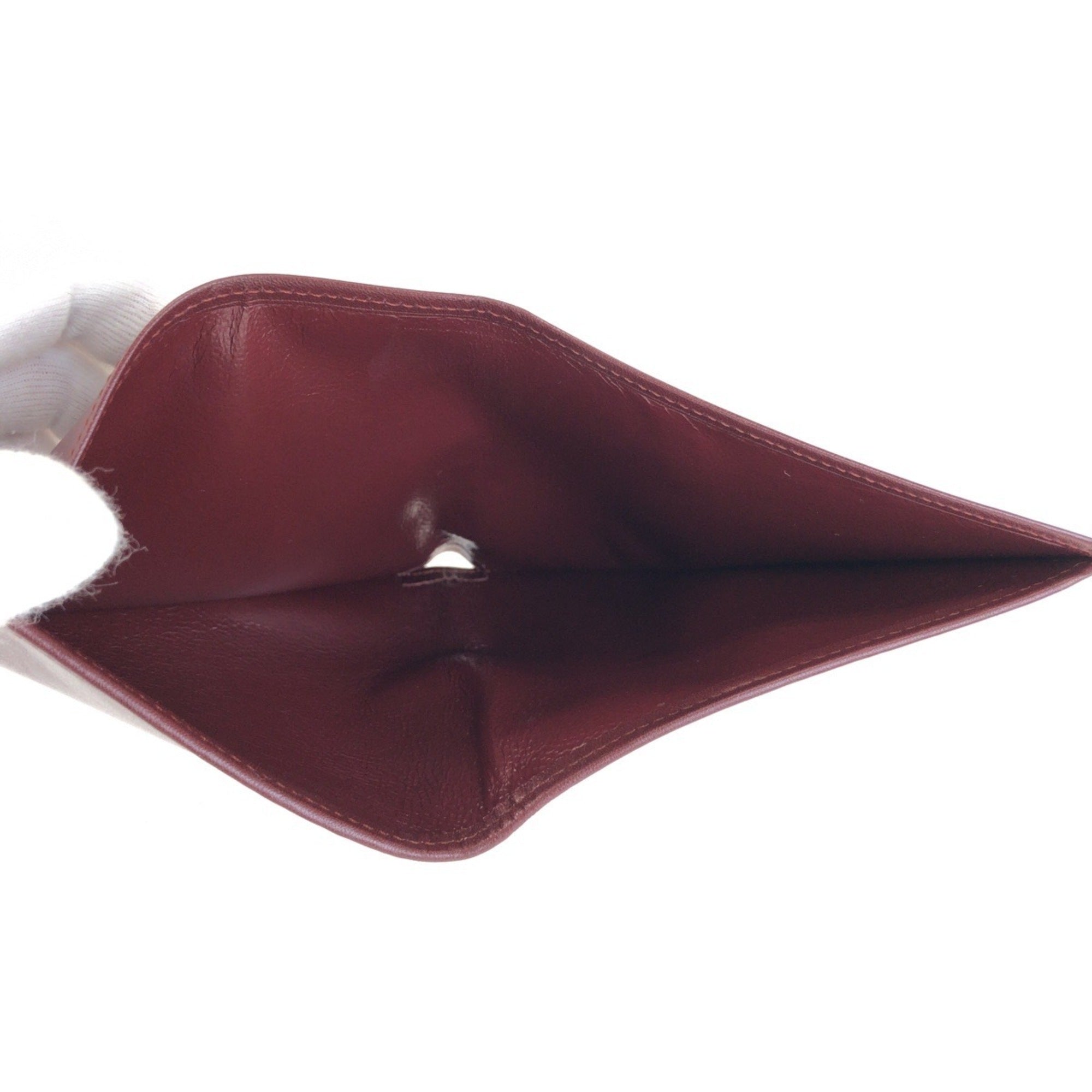 Cartier Wine Red Leather Wallet (Bi-Fold) (Pre-Owned)