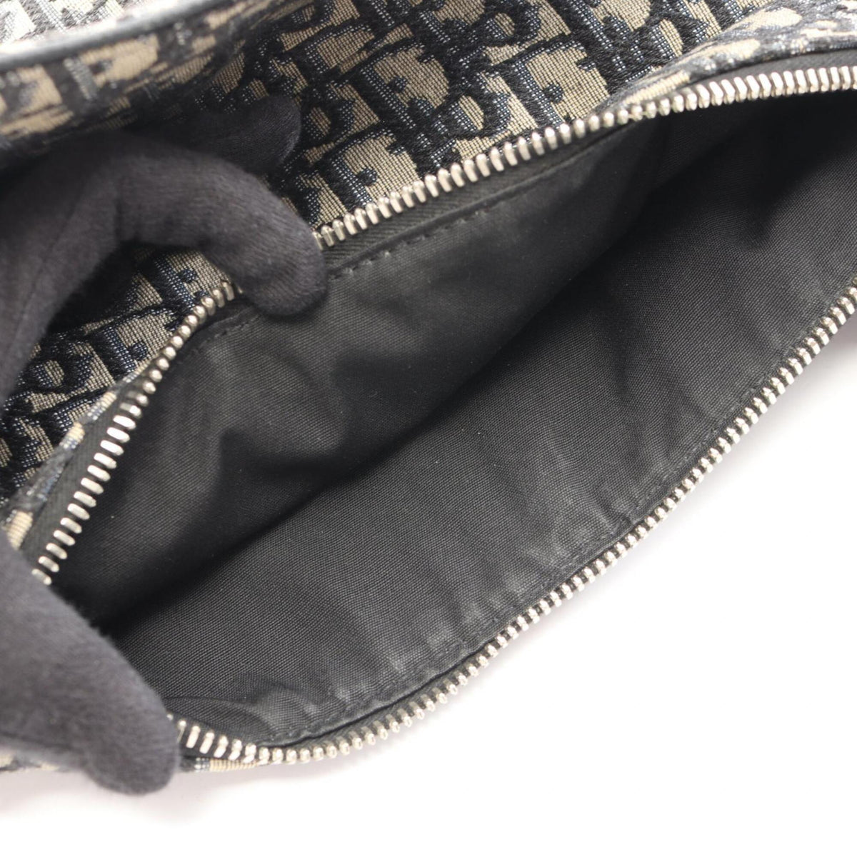 Christian Dior Beige Navy Canvas Leather Fanny Pack Handbag Saddle Bag (Pre-Owned)