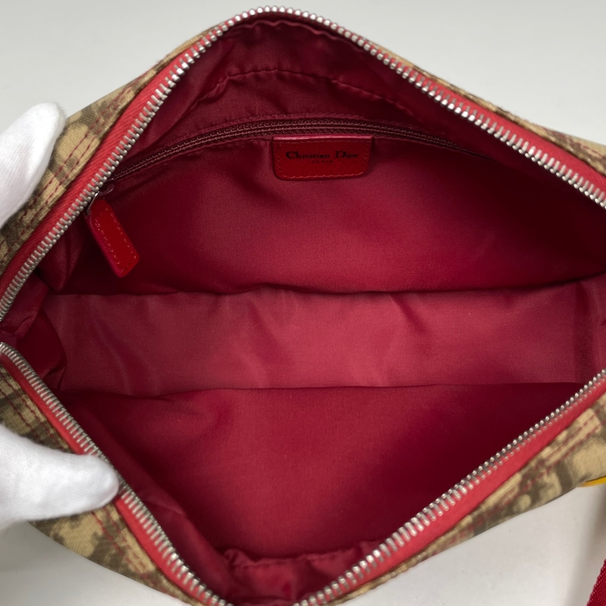 Christian Dior Trotter Brown Multi-Color Red Color Coated Canvas Leather Shoulder Bag (Pre-Owned)