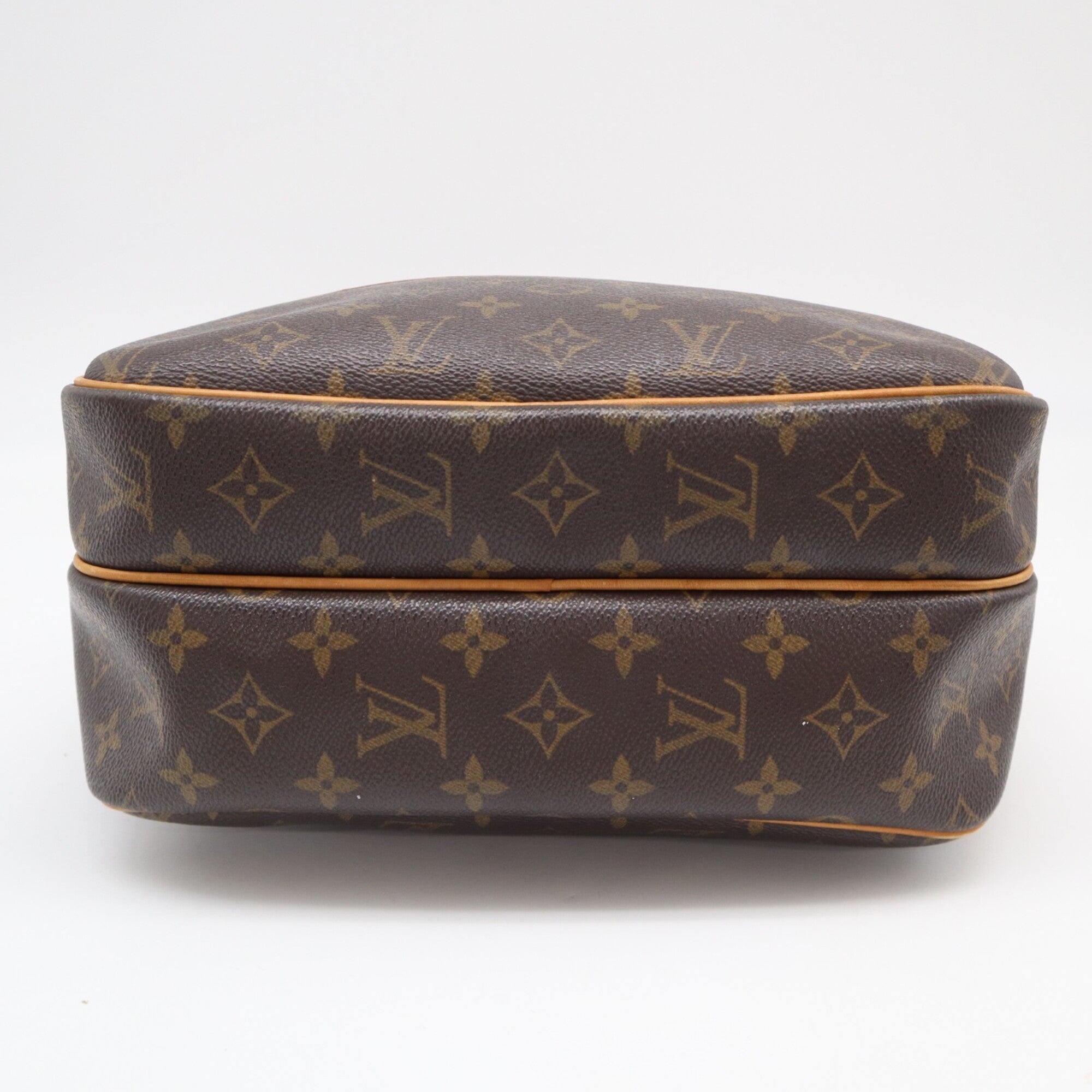 Louis Vuitton Monogram Beige Brown Coated Canvas Leather Shoulder Bag (Pre-Owned)