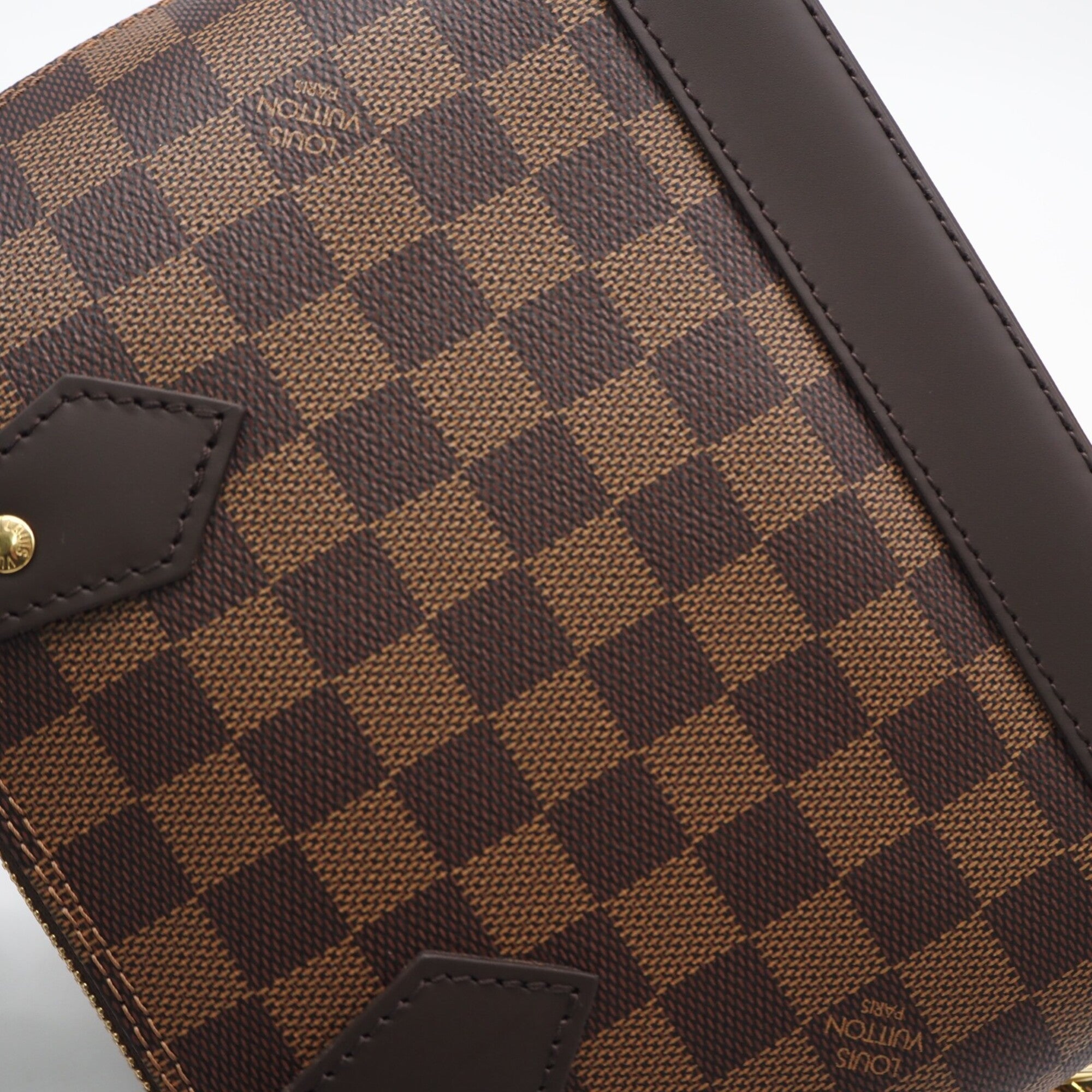 Louis Vuitton Damier Beige Brown Coated Canvas Leather Handbag (Pre-Owned)