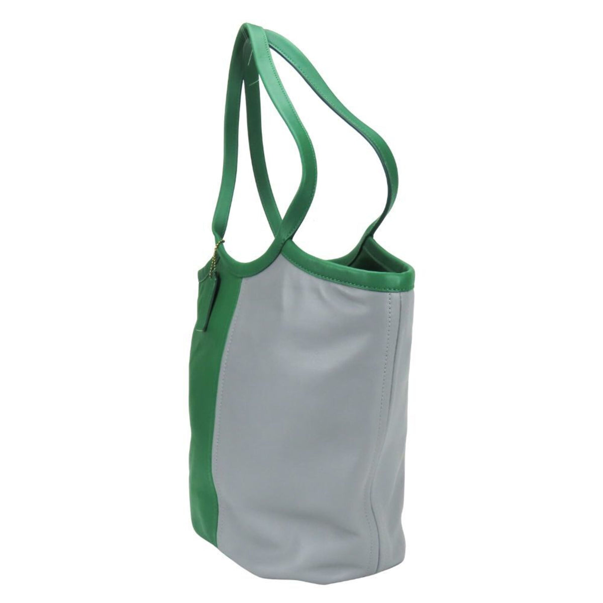 Coach Gray Green Leather Tote Bag (Pre-Owned)