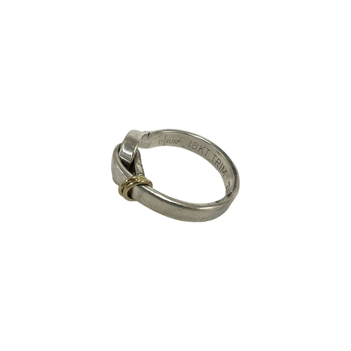 Tiffany Gold Silver Yellow Gold (18K) Silver 925 Band Ring (Pre-Owned)