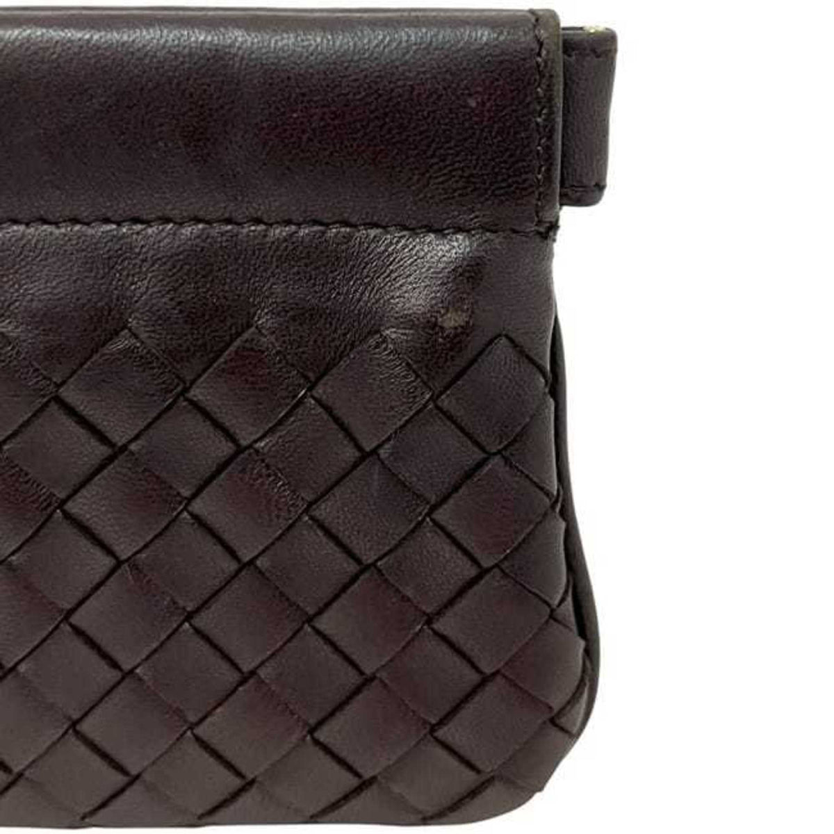 Bottega Veneta Intrecciato Brown Leather Coin Purse/Coin Case (Pre-Owned)
